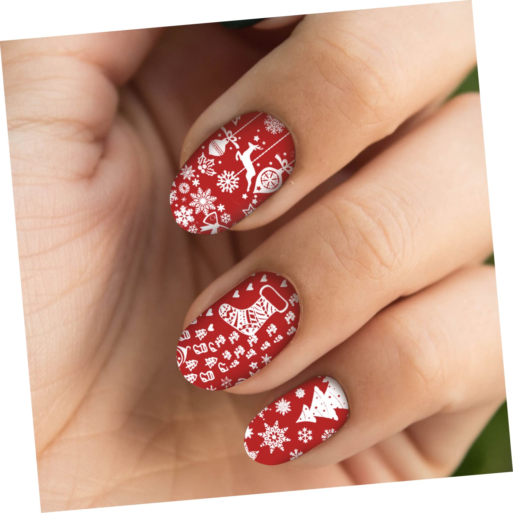 Healvian 30pezzi Piastre Per Stampa Unghie Natalizie Kit Di Stamping Per Nail Art Con Temi Di Natale Come Alberi e Fiocchi Di Accessori Manicure Per Decorazioni Festive
