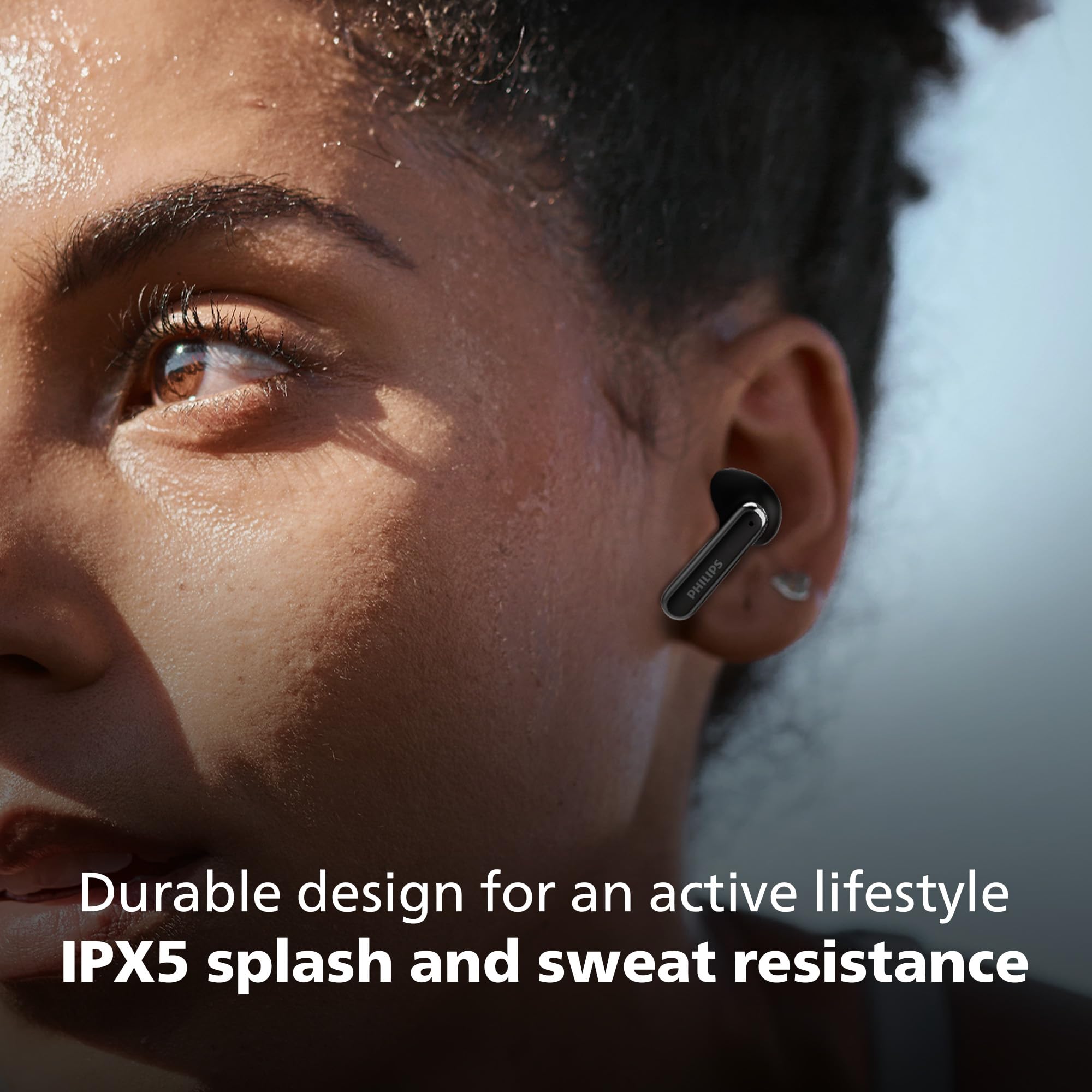PHILIPS TAT1150BK/94 Premium Wireless Earbuds with ANC, Quad Mic ENC, Up to 55 Hr Playtime,13mm Neodymium Drivers,Multipoint, ergonomically Designed,IPX5 Water Resistance,Fast Charging (Deep Black) — Amazon image 7