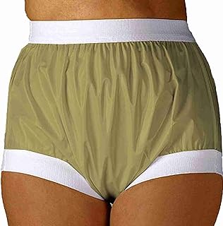 Waterproof Vinyl Adult Pull-on Pants/Pull-on Plastic Pants/Adult Incontinence Leak-Proof Panties/Washable Elastic Reusable Incontinence Panties Unisex Incontinence Panties