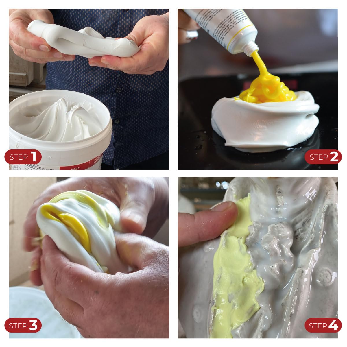 Caucho de silicona en pasta para escultores R SCULPT, Fácil y práctico de usar, Para aplicaciones verticales grandes y pequeñas, Maquetistas DIY, Bricolaje (1 kg)