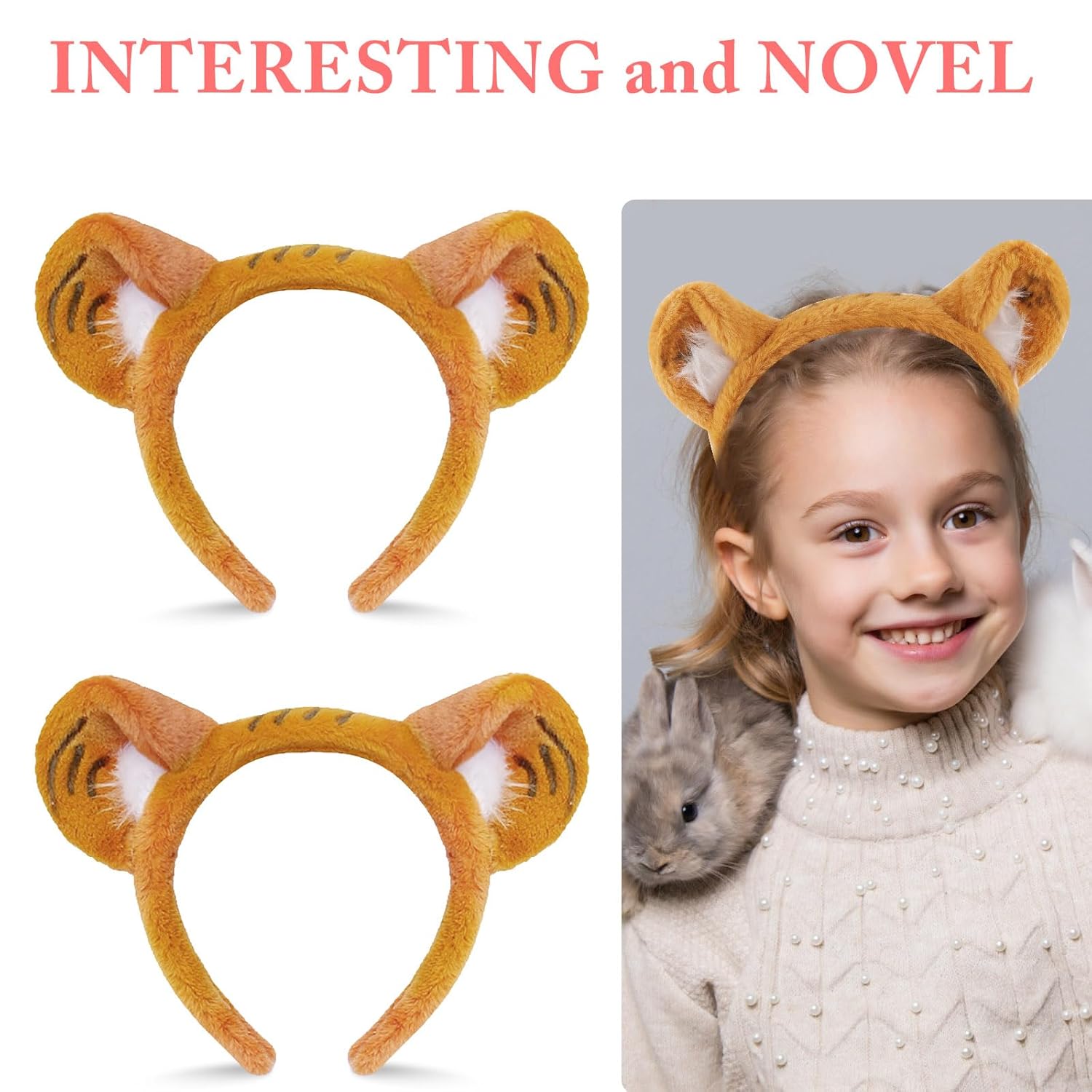 Chanaco Tiger Ear Headband Tiger Costume Fashion Headband Animal Ears Headband for Washing Face Animal Costume Cosplay Party Headbands for Halloween Decoration - Image 7