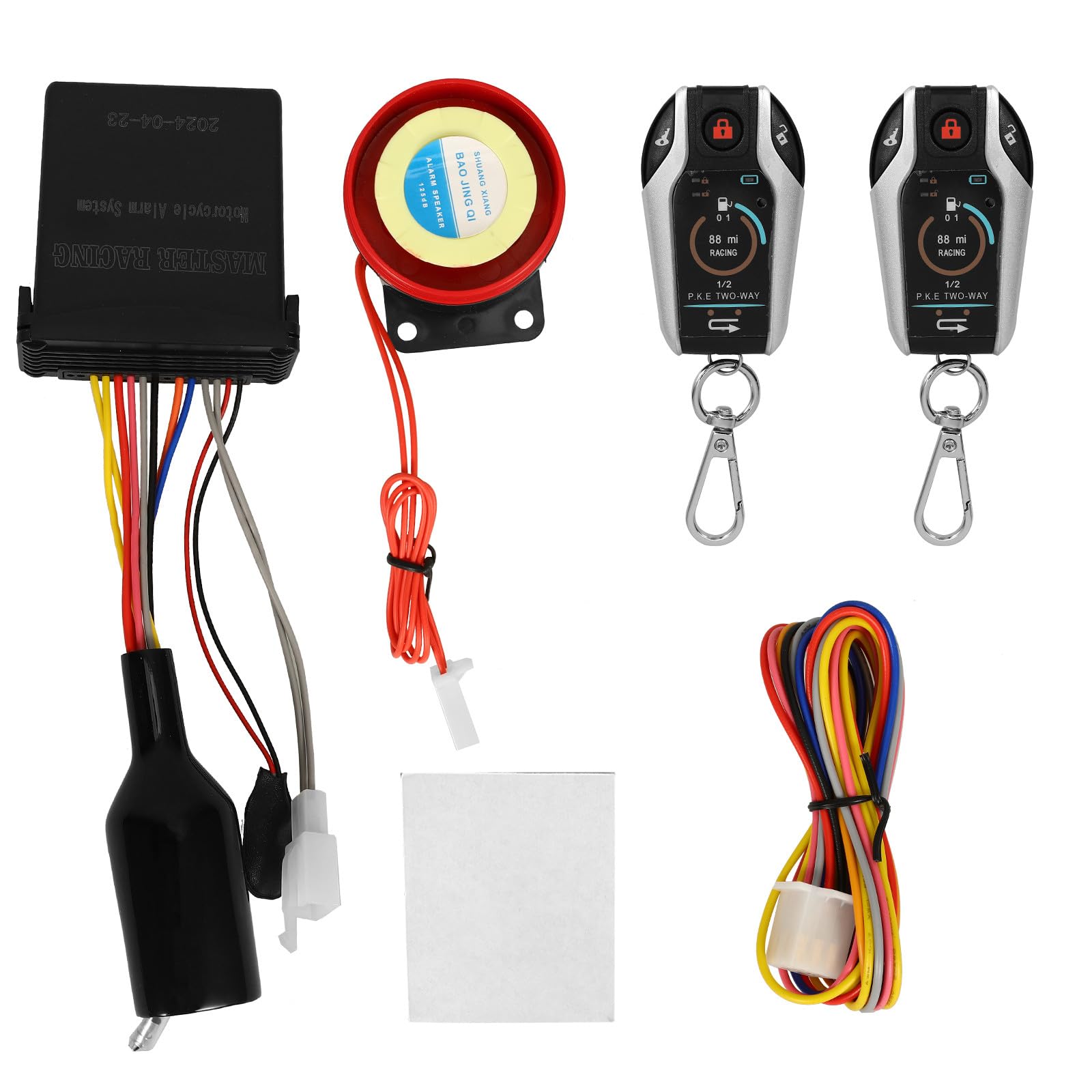 SHINEOFI Allarme Moto Dispositivo di Blocco Automatico e Sblocco, Telecomando Incluso, Plastico Resistente, Localizzazione Veicolo e Sicurezza Avanzata per Motociclette
