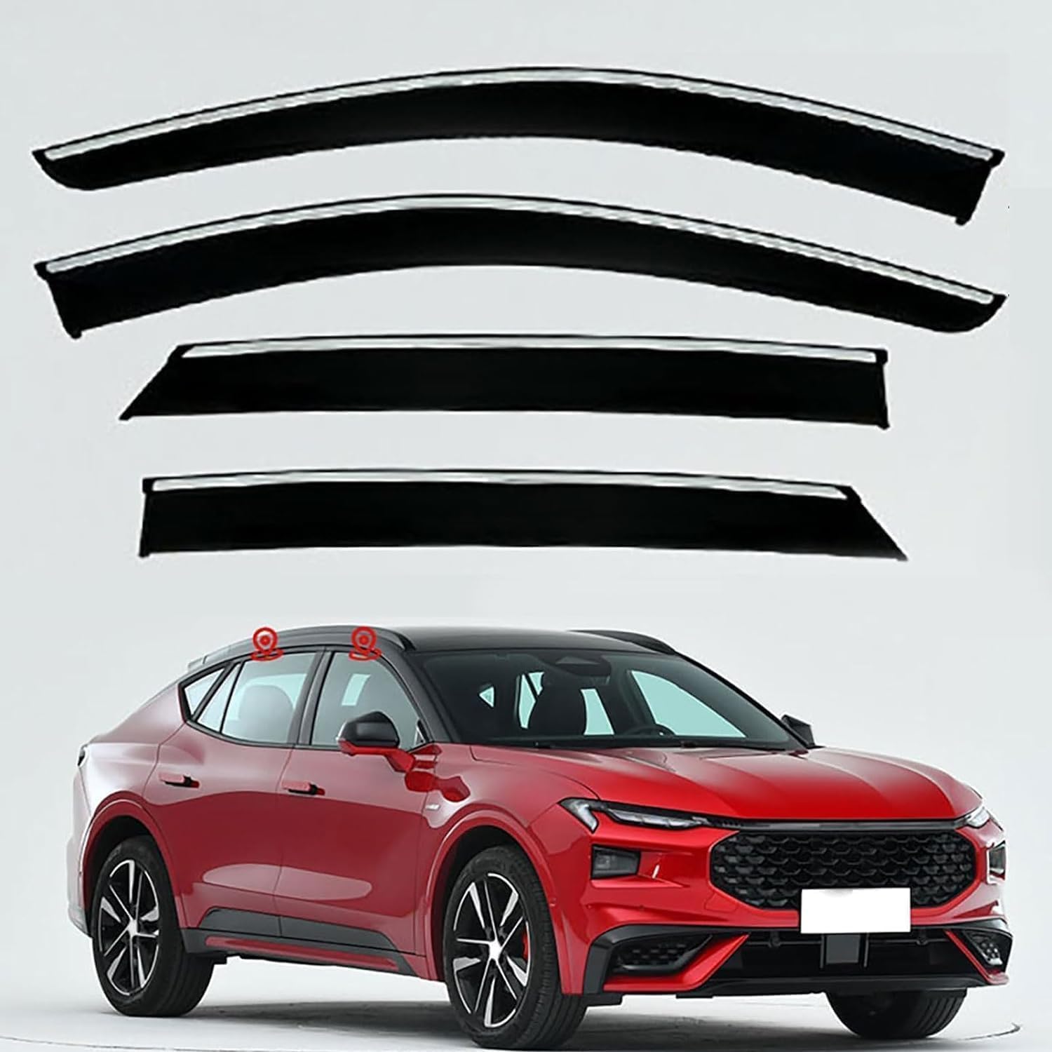FENGJP Car Window Wind Deflectors for Ford EVOS MK1 2022 2023+
