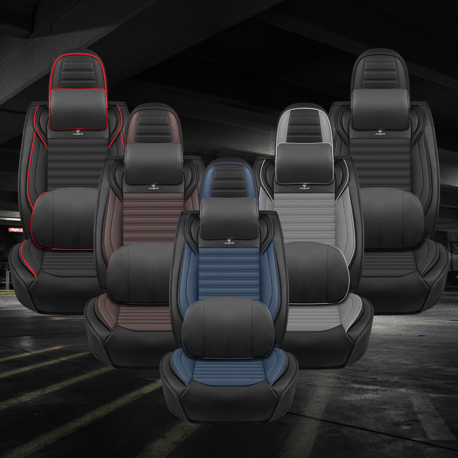 Seat Covers Full Set Fit for Nissan Titan 2004-2025 Breathable and Comfortable Leather Car Seat Cover Deluxe Waterproof — view 6