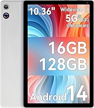 Ainmel 10 Inch Android 14 Tablet, 16GB RAM, 128GB ROM (Expandable to 1TB), Octa-Core Processor, 1280 * 800 IPS HD Touchscreen, 5G/2.4G WiFi, BT 5.0, Dual Camera, 2 Speaker (Silver)