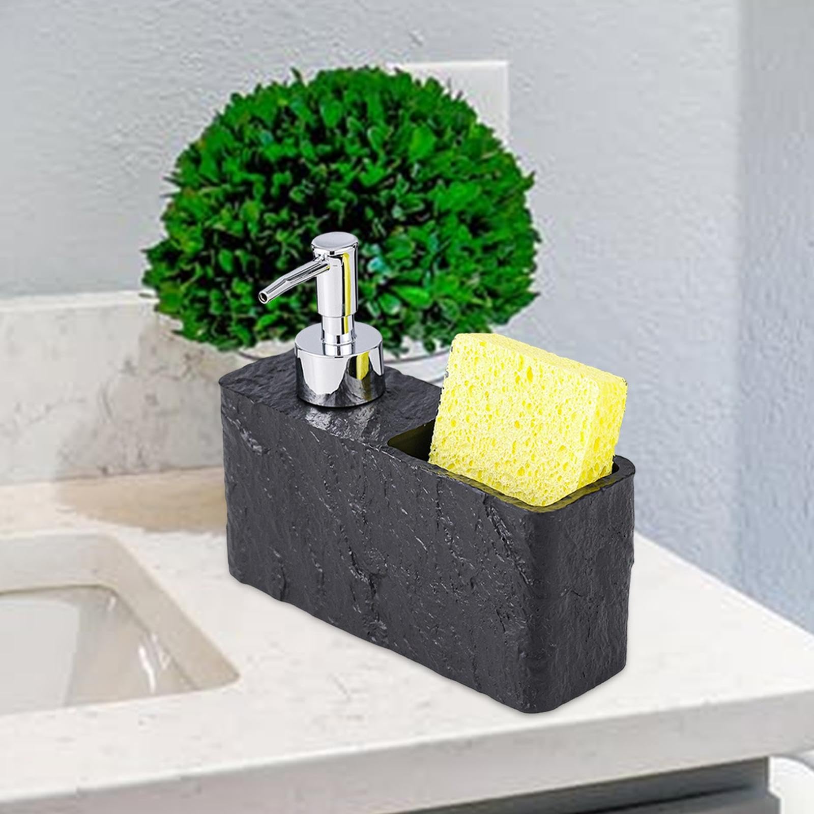 Accessori per Dispenser di Sapone con Scomparto Portaoggetti, Regali Durevoli, Supporto Organizer per Spugne E Spazzole per Piatti, Nero