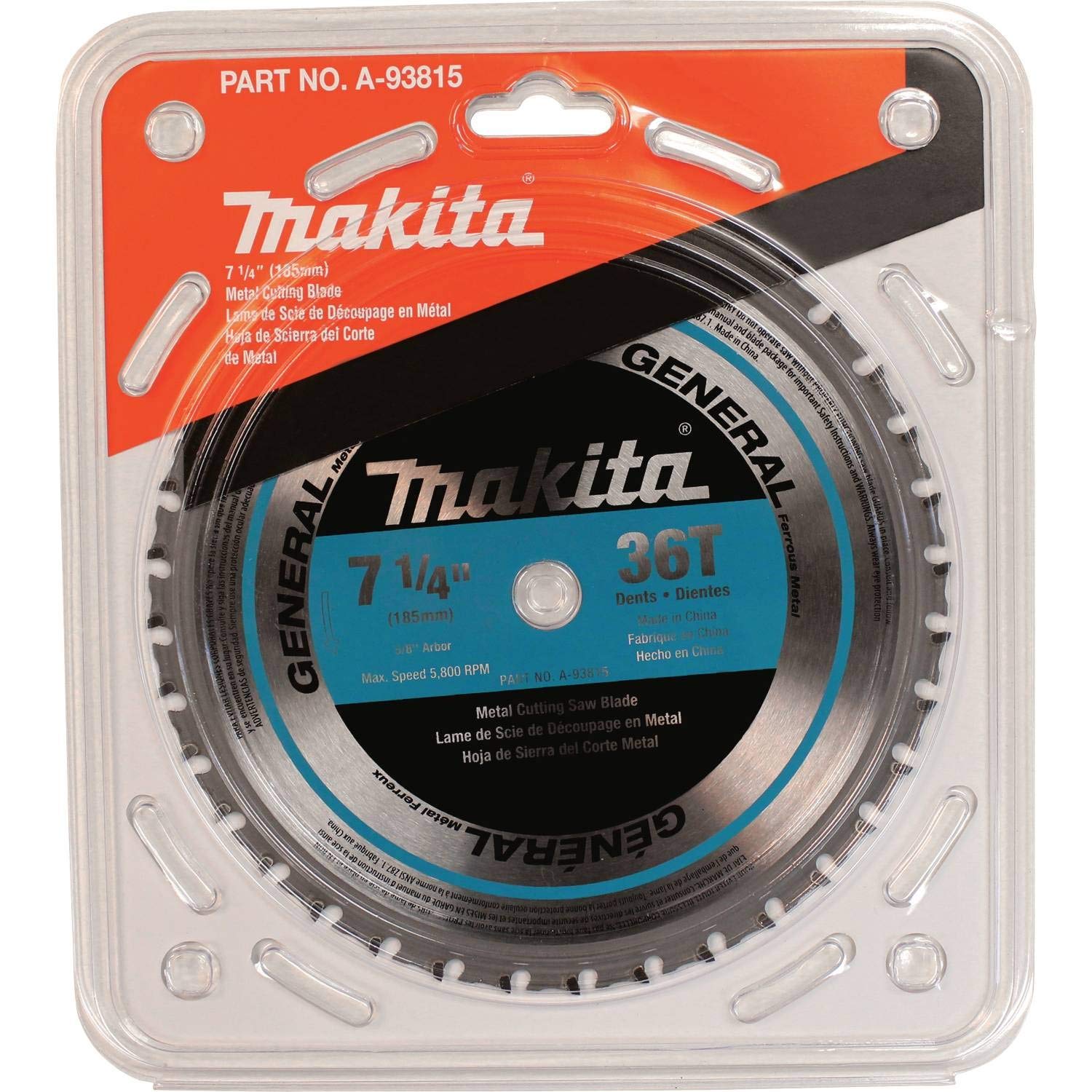 Makita A-93815 - Lama per sega con punta cermet, 7-1/4", 36 denti, per uso generico
