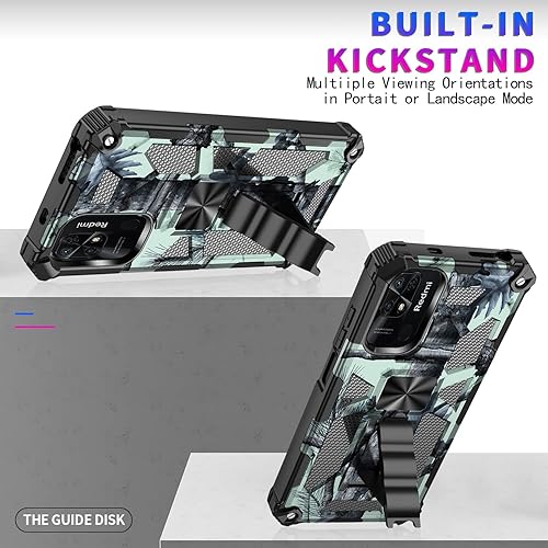 Miniatura 5 de CCSmall Funda magnética de camuflaje con función atril para Xiaomi Redmi 10CPoco C40, grado militar resistente a prueba de golpes Protección