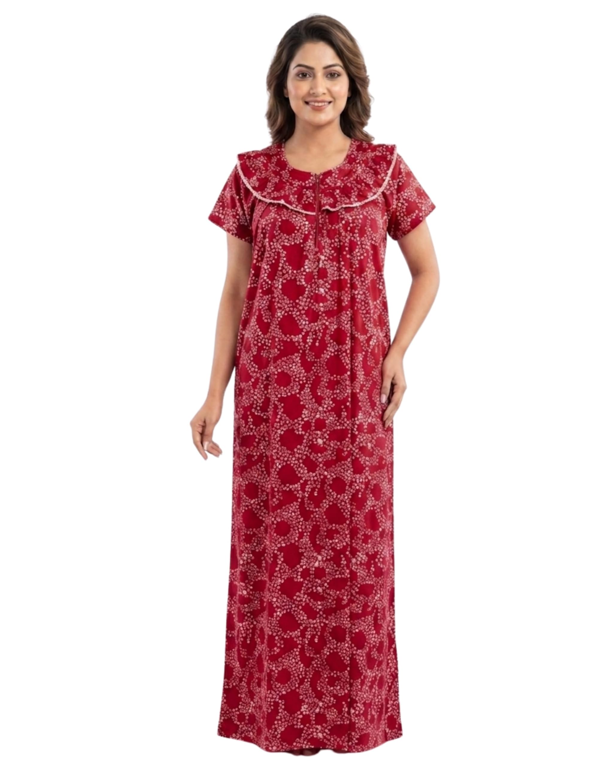 anr fashions Nighty for Women Lyrca Pack of 2 | Free Size Gown for Women Cotton with Side Pocket | Nighties for Women Pure Lyrca Combo Stylish | Maxi Sleepwear-picture-52