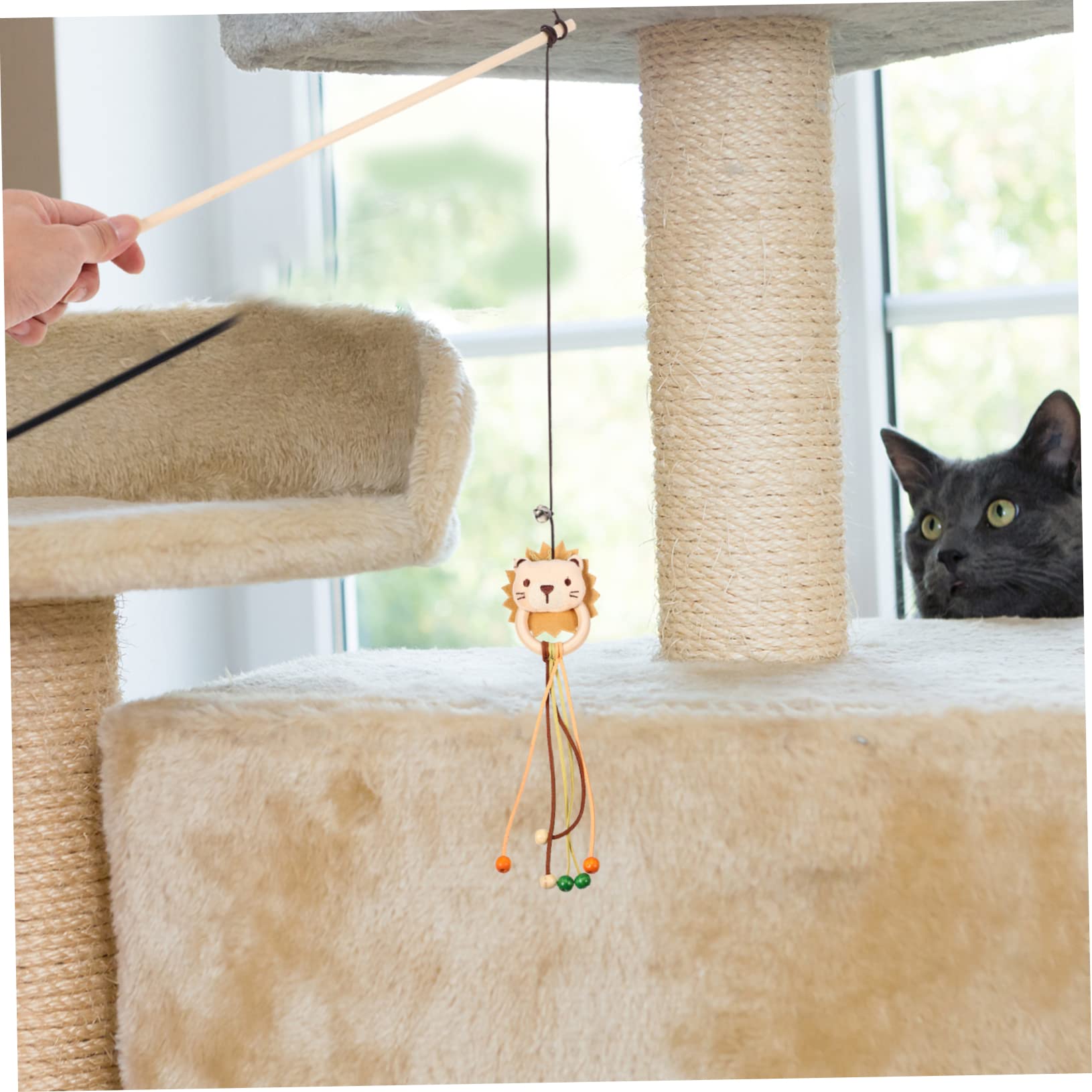INOOMP 10stücke Katzenspielzeug Interaktive Katzenangel Mit Plüsch Figuren Für Drinnen Stimuliert Die Neugier Und Bietet Spielspaß Für Ihre Katze Leicht Und Tragbar Für Gemeinsame