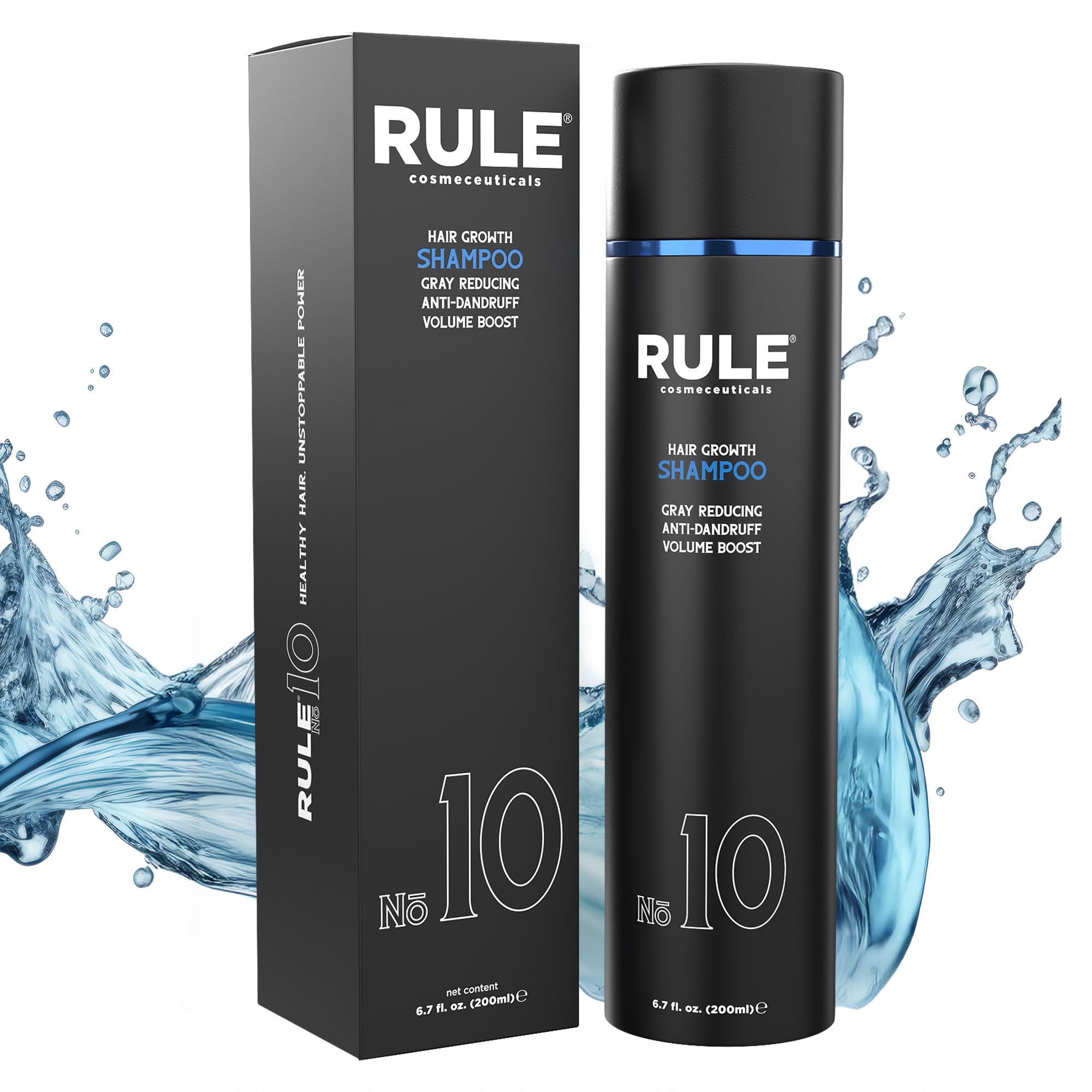 RULE Grey Reducing Hair Growth Shampoo for Men and Women - Gray Reverse Hair Loss Shampoo for Thinning Hair with Natural DHT Blocker, Hair Thickening Shampoo for Thicker Fuller Hair 6.7oz
