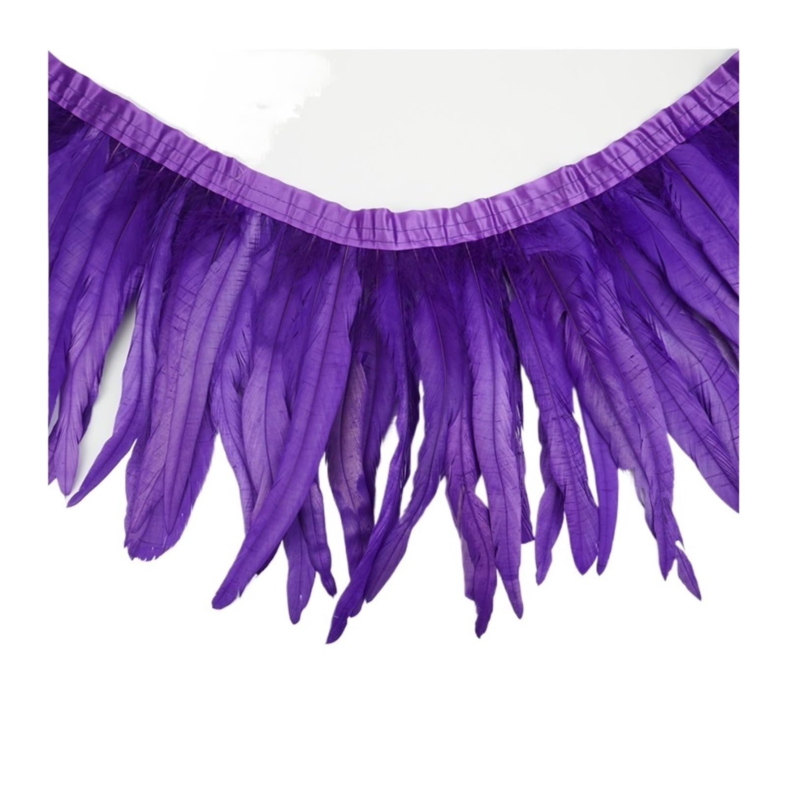 Frangia Con Piume 2 metri Colorato Gallo Coda Piuma Trim for Il Cucito E Artigianato FAI DA TE Piume Frange for I Vestiti Accessori di Carnevale