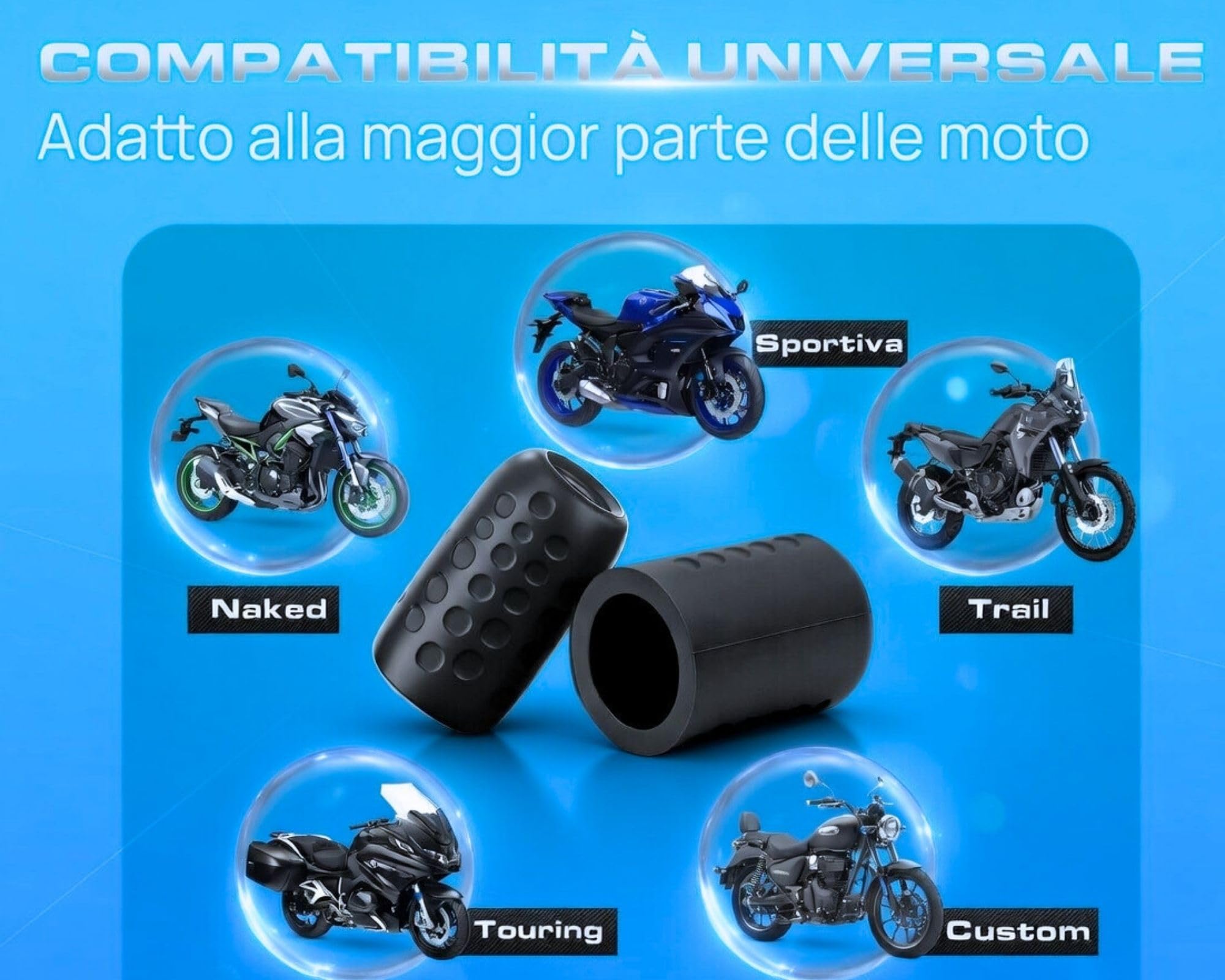 Protezione Leva Cambio Moto, Accessori per Motocicleta Universale, Manicotto in gomma pedale Antiscivolo Nero