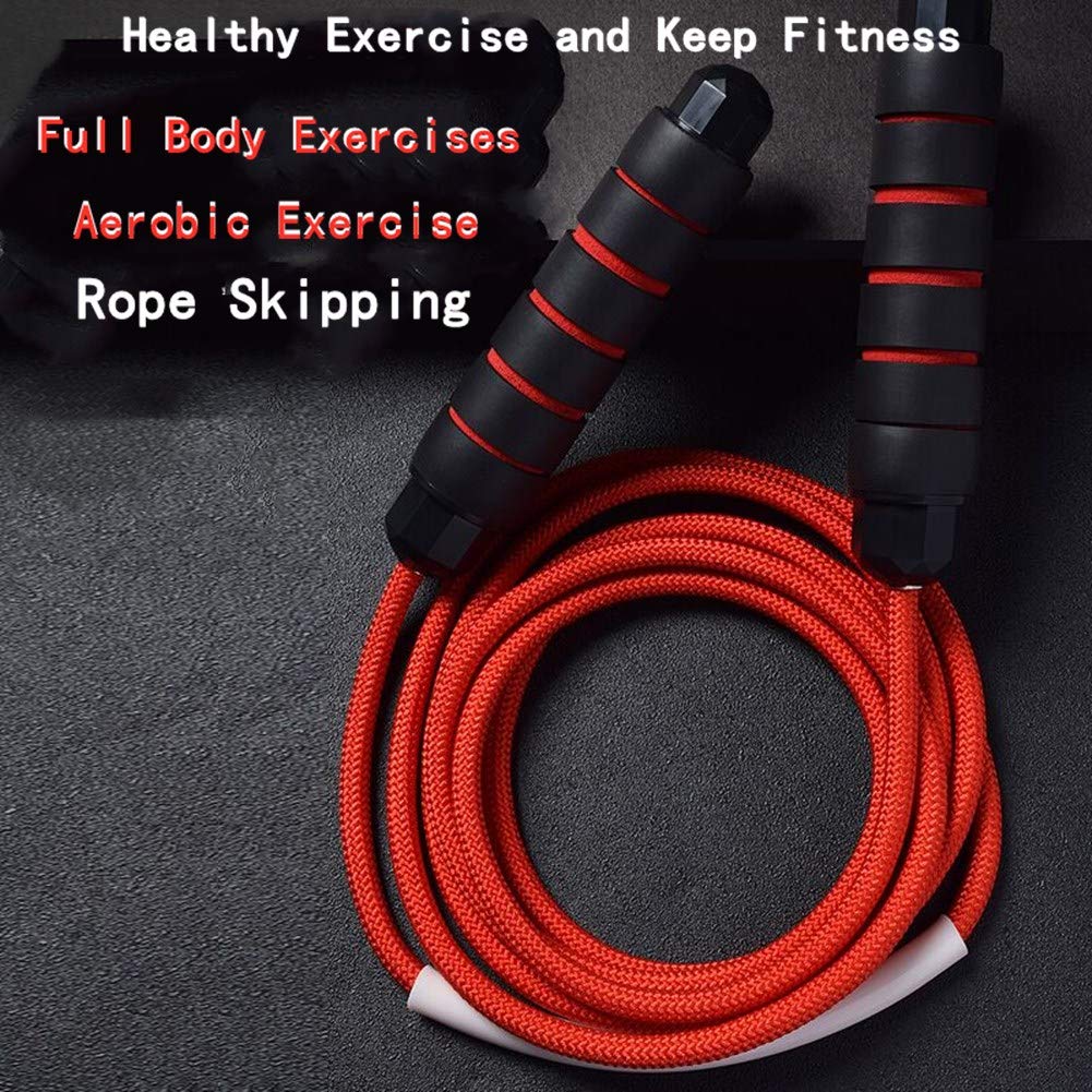 Jump Ropes, Weighted Jump Rope Adjustable Rope Aerobic Ćwiczenia Unisex Tangle-Free Skipping Ropes Fitness Squipment with Foam Handles (niebieski, 380g)