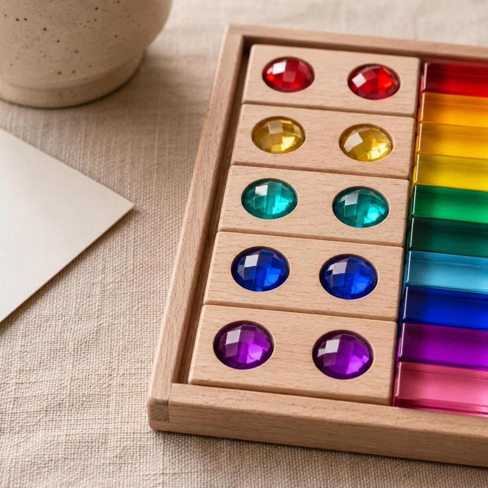 Milageto Blocco Acrilico Trasparente Lucido Tavola Puzzle Quadrata Aspetto Vetroso Colorato Gioco a Incastro, Combinazione Finestra Trasparente Alta 4