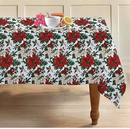 AIRWILL Cotton 4 Seater 55 Inches Square Table Cloth (Pack of 1 Piece)