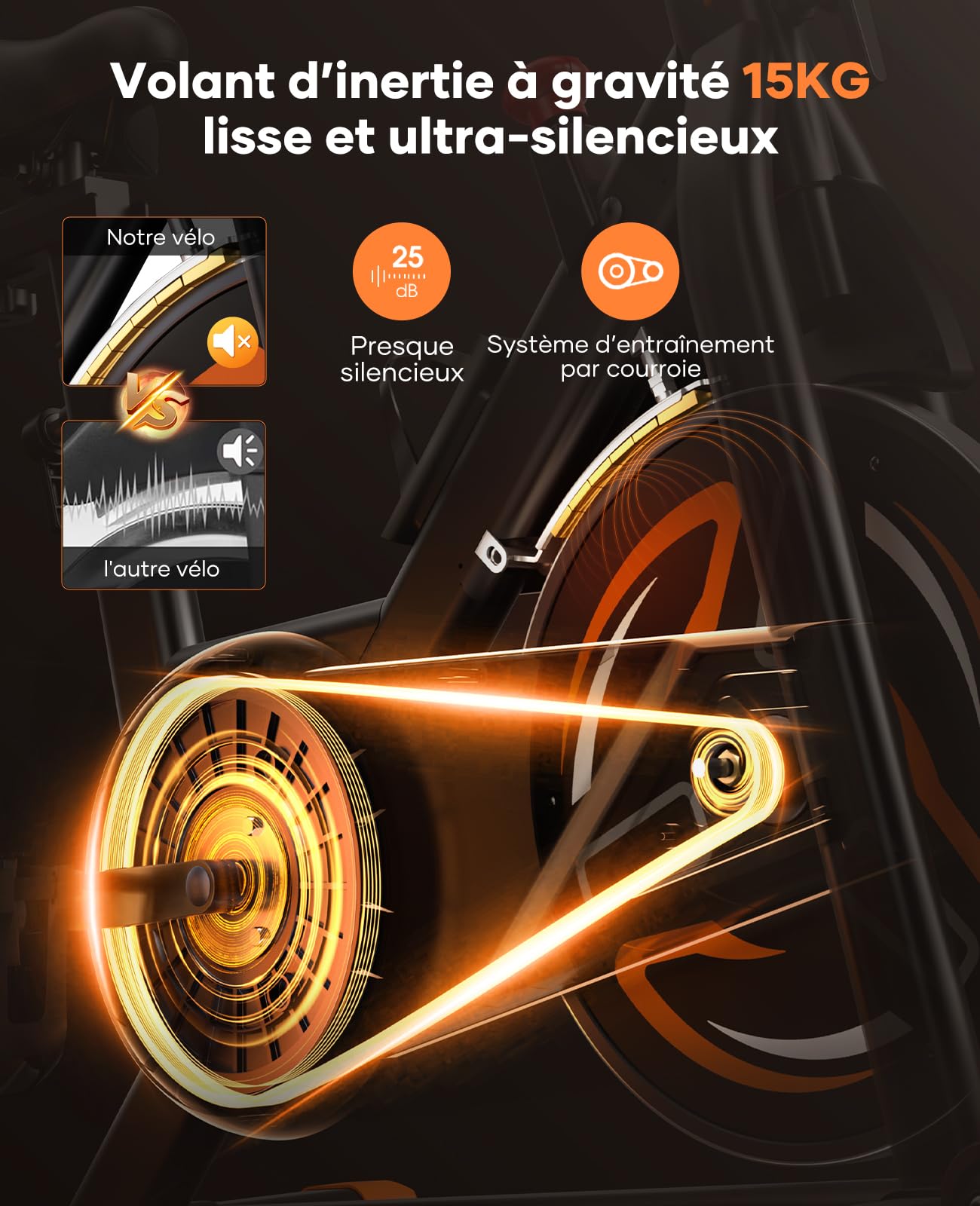 TOPUTURE Vélo d'Appartement Magnétique Connecté APP, Résistance Réglable Silencieux, 160KG