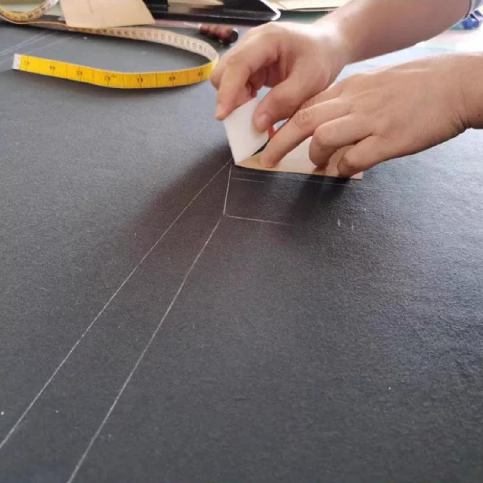 Temperamatite a gesso da sarto, strumento di precisione in legno con scatola di raccolta per cucito fai da te, trapuntatura, artigianato, leviga i bordi in gesso per linee precise