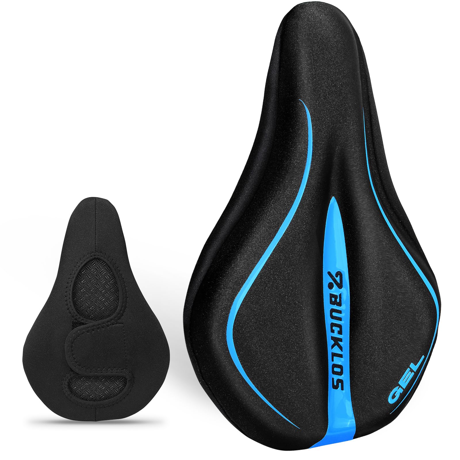 AEYINO Bike Seat Cushion Cover 11.02 × 7.09 × 1.18 inches - Gel Padded Bike Seat Cover for Men Women, Extra Soft Exercise Bicycle Seat Compatible with Peloton, Outdoor & Indoor