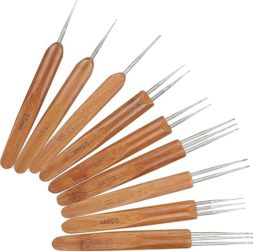 Juego de 9 ganchos de ganchillo para rastas, para cabello, ganchillo de tejido de aguja para rastas, herramienta de aguja para trenzas, artesanías,
