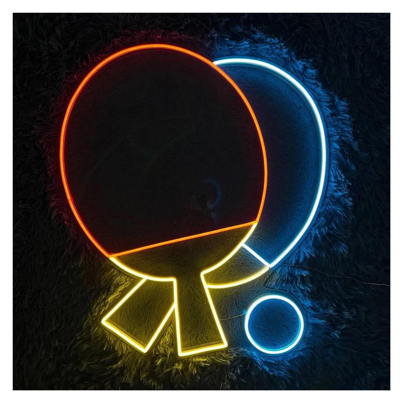 LEMST Signs Lamp LED Ping Pong Paddle Neon Sign, USB Powered Decor for Table Tennis Hall & Sports Club 35.56cmx38.1cm
