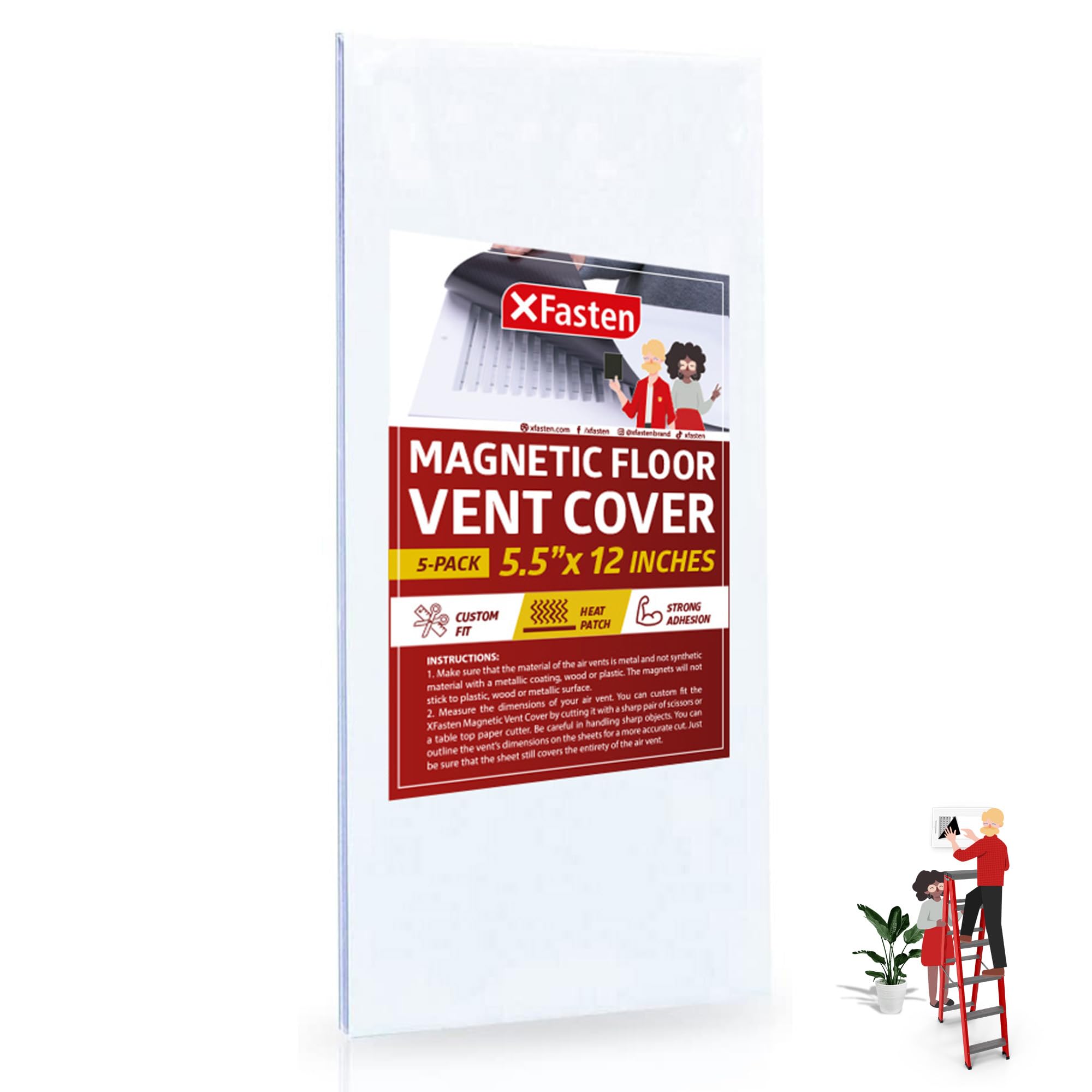 Photo 1 of XFasten Magnetic Vent Covers - 5.5" x 12" (5-Pack)