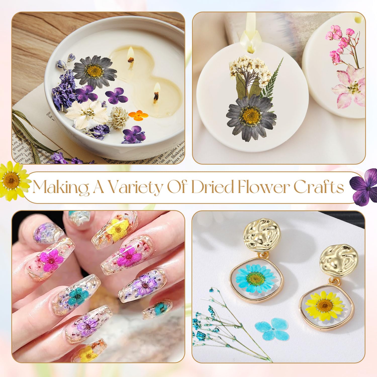 Fiori Secchi Pressati Per Resina - Kit DIY Per Candele, Unghie E Decorazioni - Foto 8