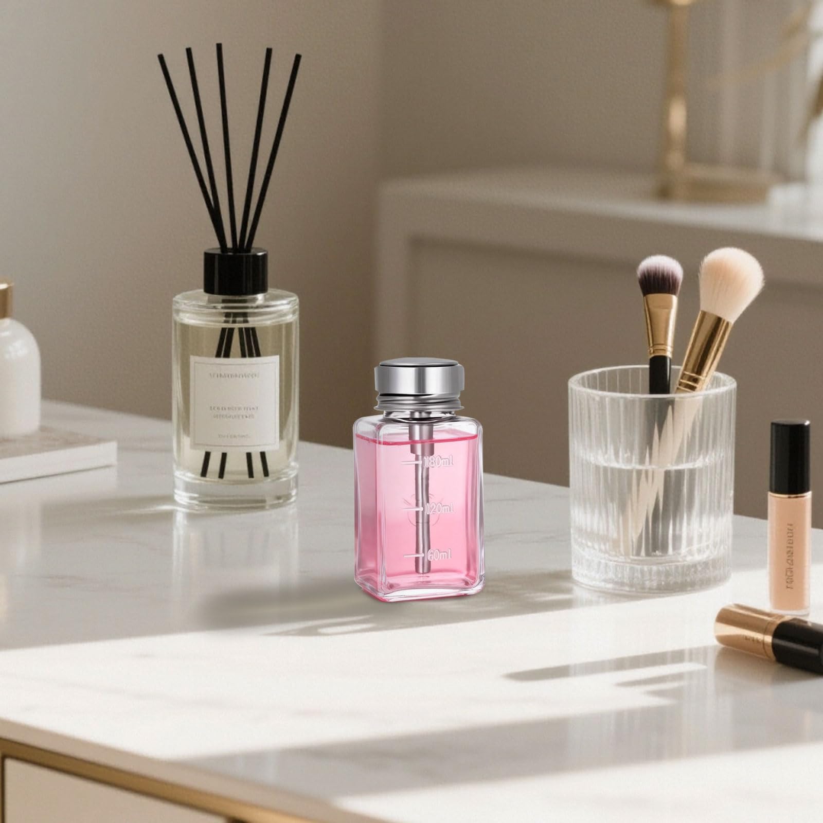 2 botellas dispensadoras transparentes de 180 ml