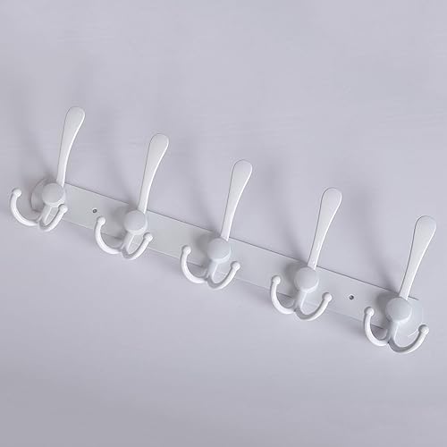 Miniatura 10 de WEBI Perchero montado en la pared, colgador de pared, perchero de pared, perchero de pared, 5 ganchos triples para colgar abrigos, sombreros,
