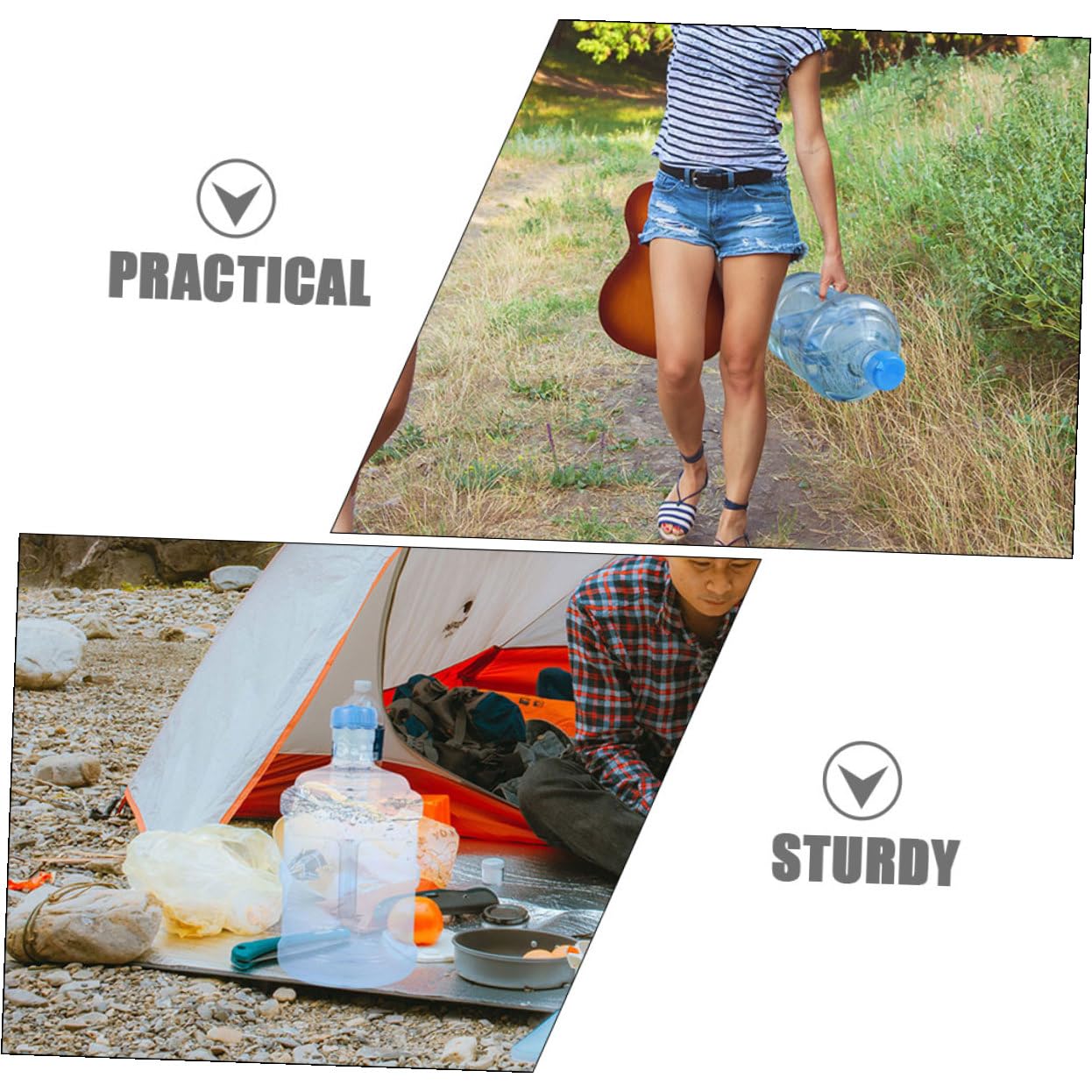 Abaodam Contenitore Forma Ampia da 5l per Acqua Portatile in PC Leggero Chiusura Ermetica Riutilizzabile e Adatto a Lavoro e Fitness