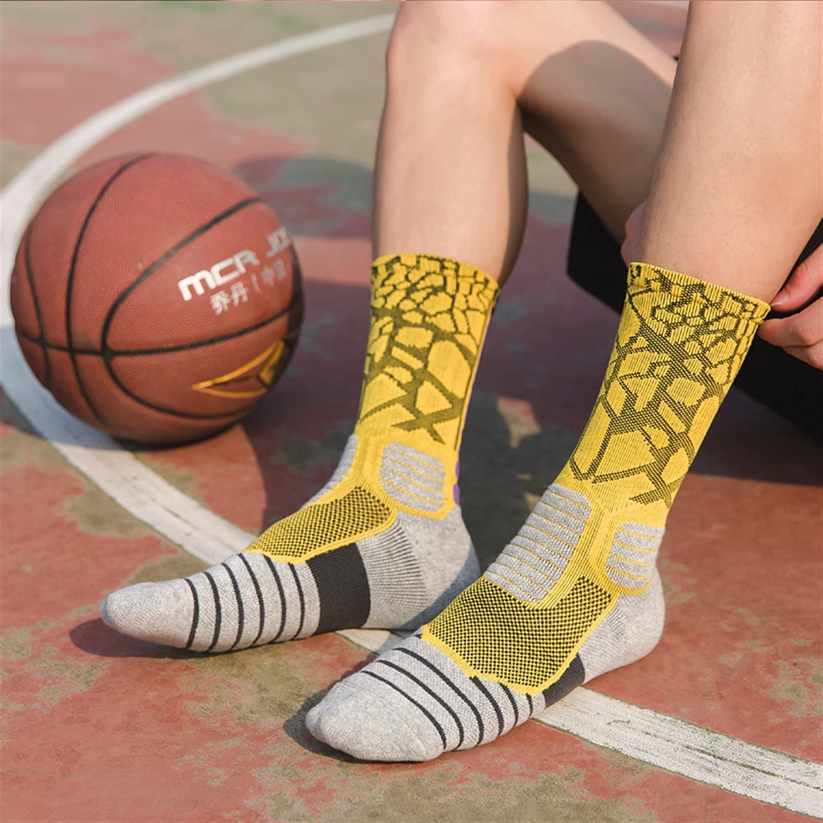 Uomo Sport da esterno Elite Calzini da basket Uomo Calzini da ciclismo Calze di compressione Calzini di compressione Asciugamani in cotone Calzini da uomo in cotone Calzini da uomo in esecuzione