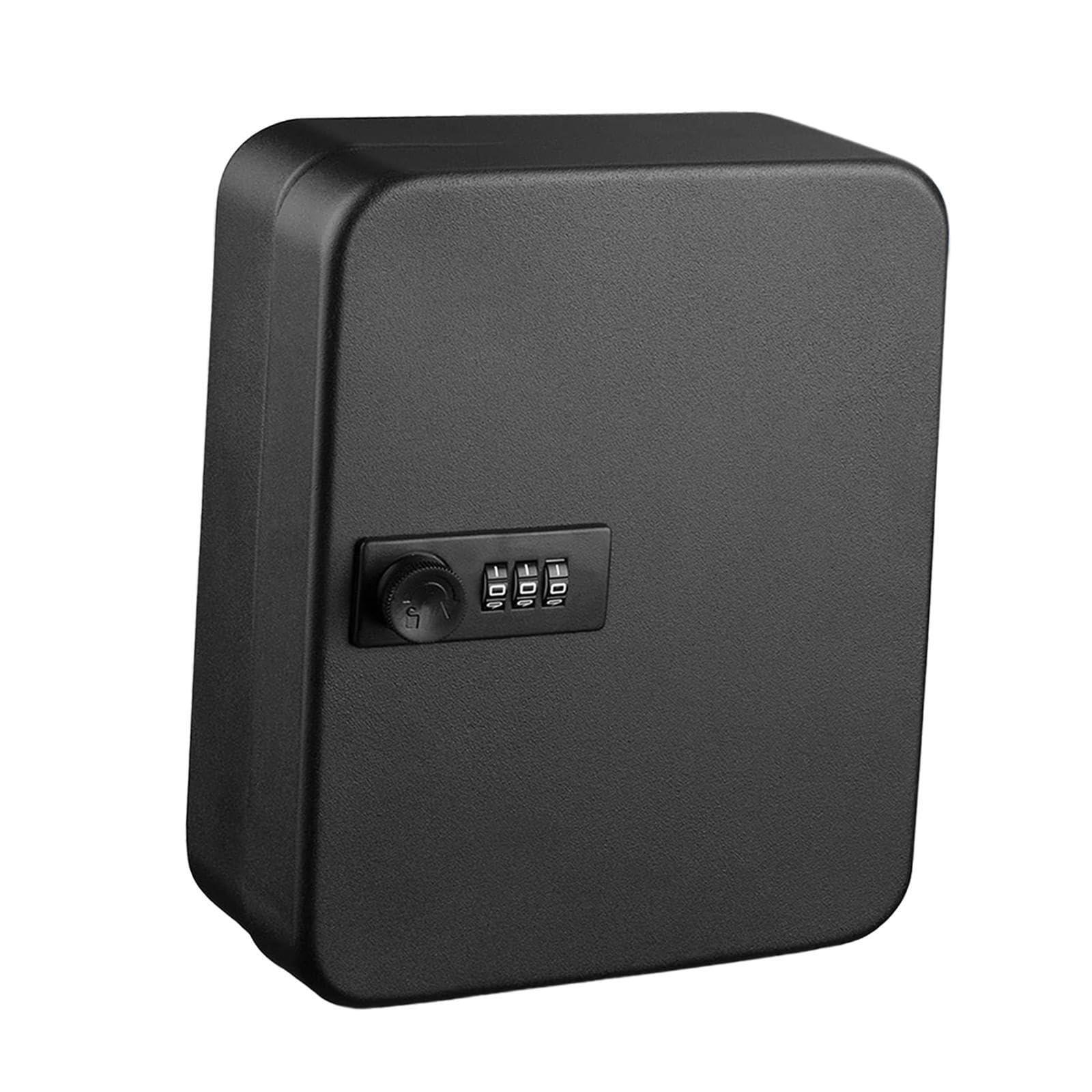 PIXZCSA Innovative Key Organizer With And Advanced Locking Mechanism For Safe Indoor And Outdoor Key Combination Lock Box Cabinet Storage Holder Wall Mount, Black, 36 hook