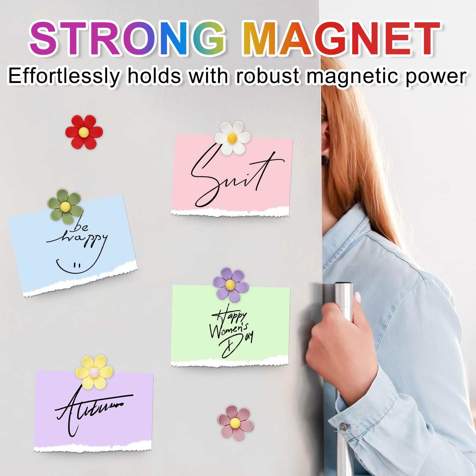 Accessoire Cuisine Fun 10 Aimants Frigo 3D Fleurs Mignons - Déco Colorée Pour Réfrigérateur, Tableau Blanc Ou Bureau Aimants Colorés Tableau Blanc