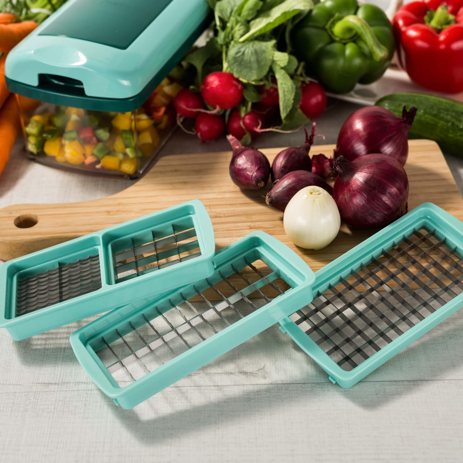Genius Nicer Dicer Fusion Julietti inkl. Gratis Reib-Einsätze und Nicer Twist (Set 34-TLG.)