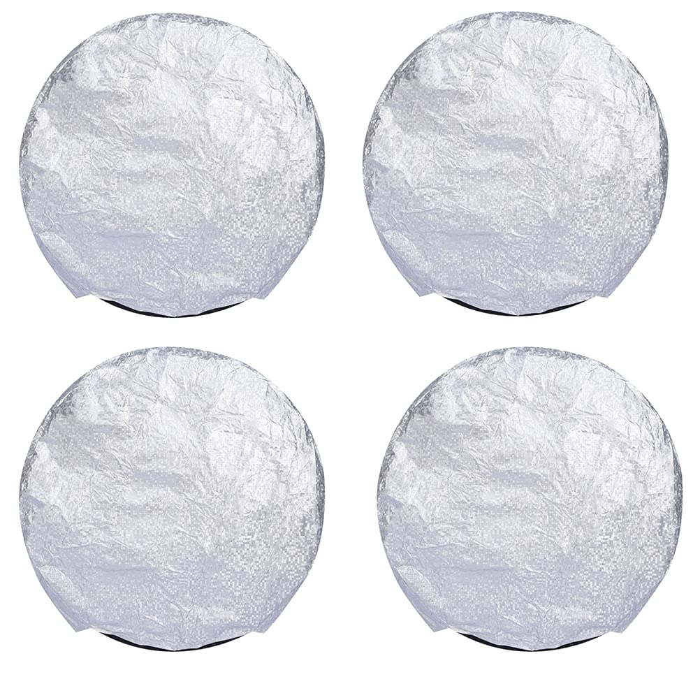 Lot De 4 Housses De Pneu Film Aluminium Étanches - Protection Roues Camping-Car Remorque Neige Pluie