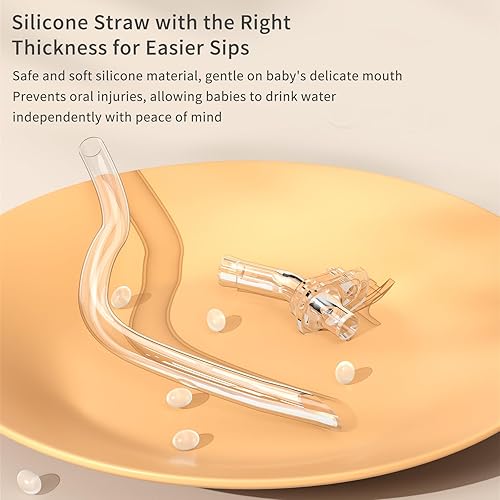 Miniatura 8 de Evorie Tritan Spill Proof Toddler Straw Sippy Cup, 10 oz for Baby and Toddlers 1-3 Years Old, No Spill Straw Water Bottle with Removable Handles,