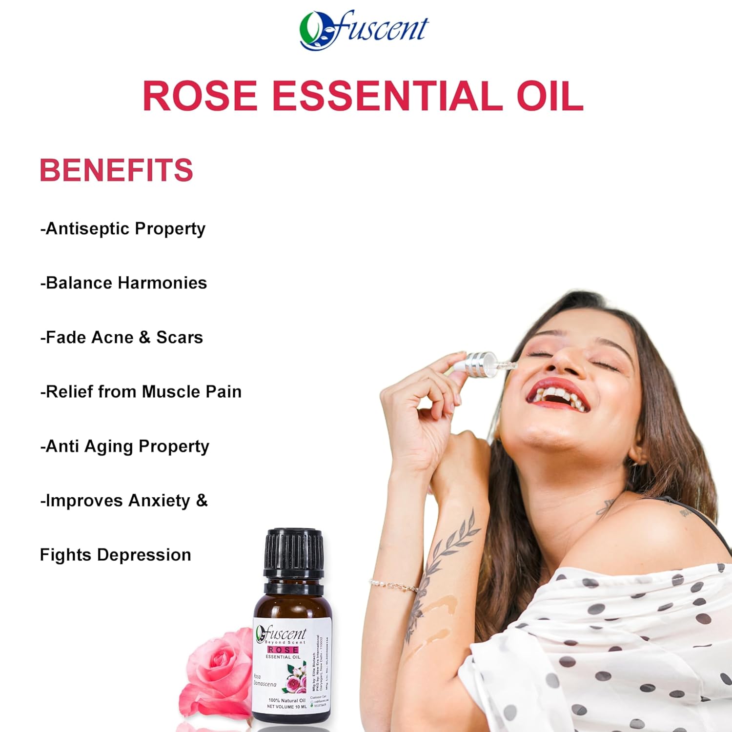 Rose Premium Essential Oil for Healthy Hair and Skin | Home fragrance & Soap Making, relaxation | Certified Organic 100% Pure Fresh And Undiluted | Natural Essential 0il 10ML Rose Premium Essential Oil for Healthy Hair and Skin | Home fragrance & Soap Making, relaxation | Certified Organic 100% Pure Fresh And Undiluted | Natural Essential 0il 10ML