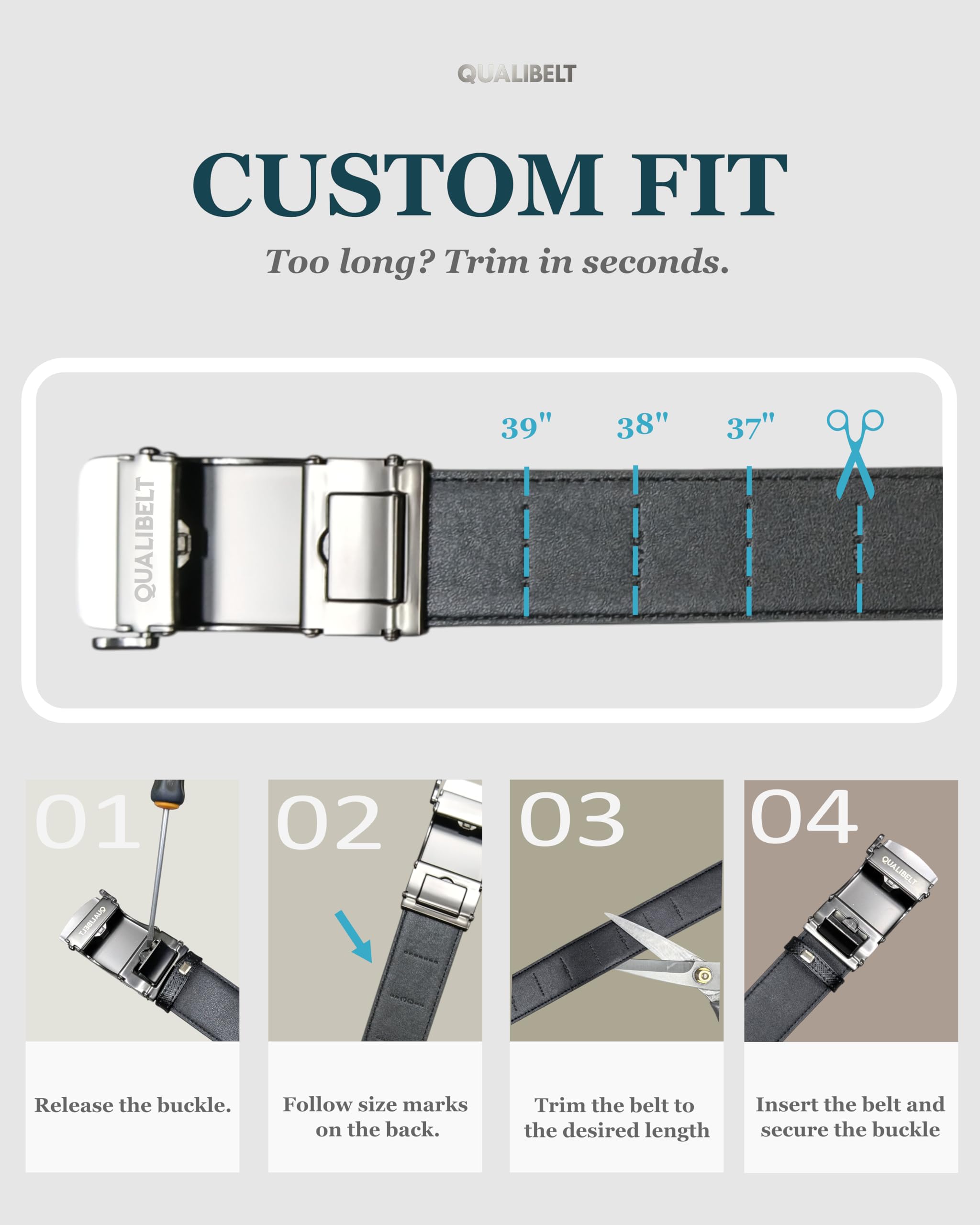 Cinturón de trinquete para hombre, cinturón de vestir de cuero grande y alto, talla grande de hasta 60 pulgadas, ajuste ajustable, 1.38 pulgadas, sin pellizcos de vientre
