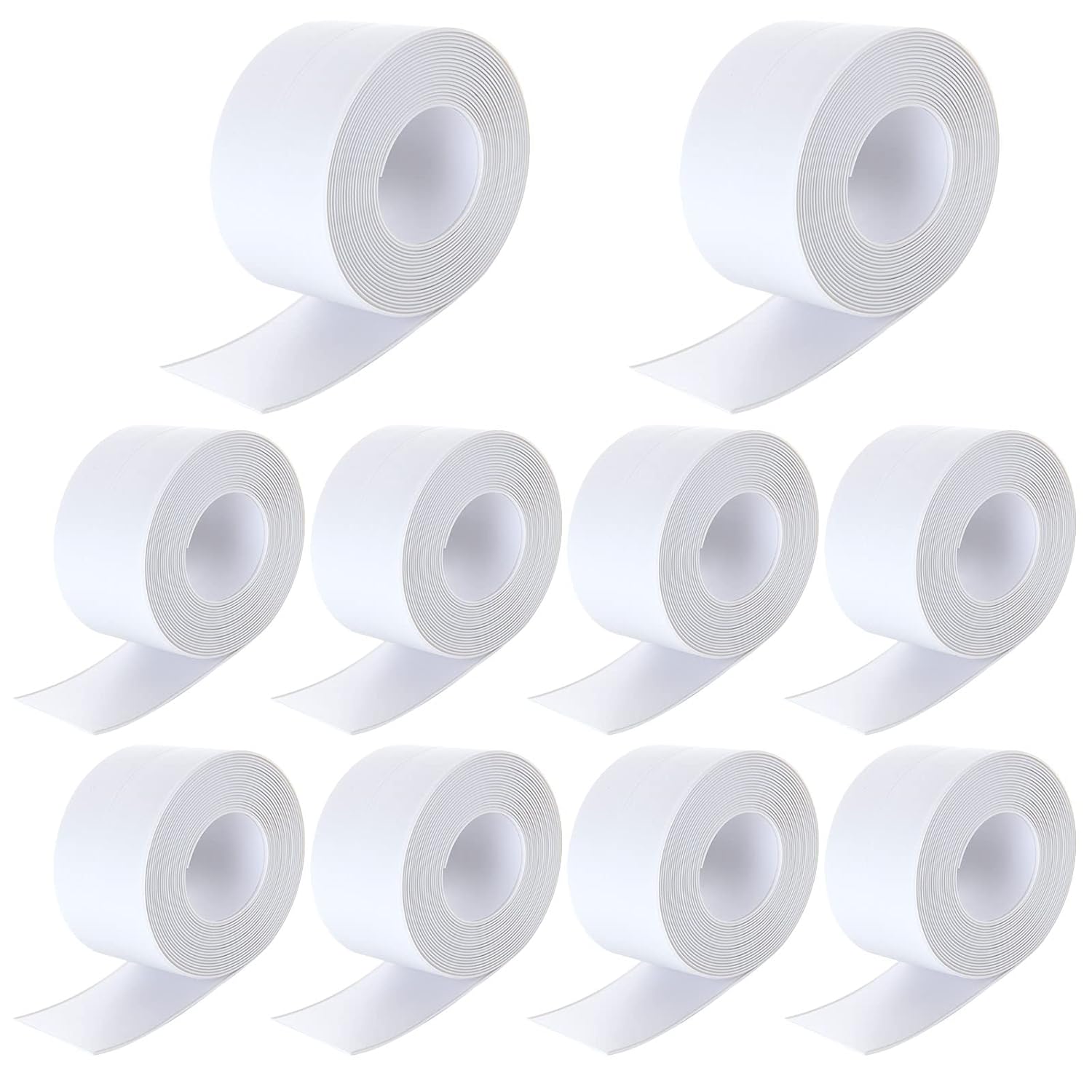 ZIQI 10Pcs Caulk Strip, SelfAdhesive Waterproof Caulking Sealing Tape