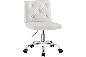 VECELO PU Leather Mid-Back Armless Desk Chair: A Touch of Sophistication for Your Vanity