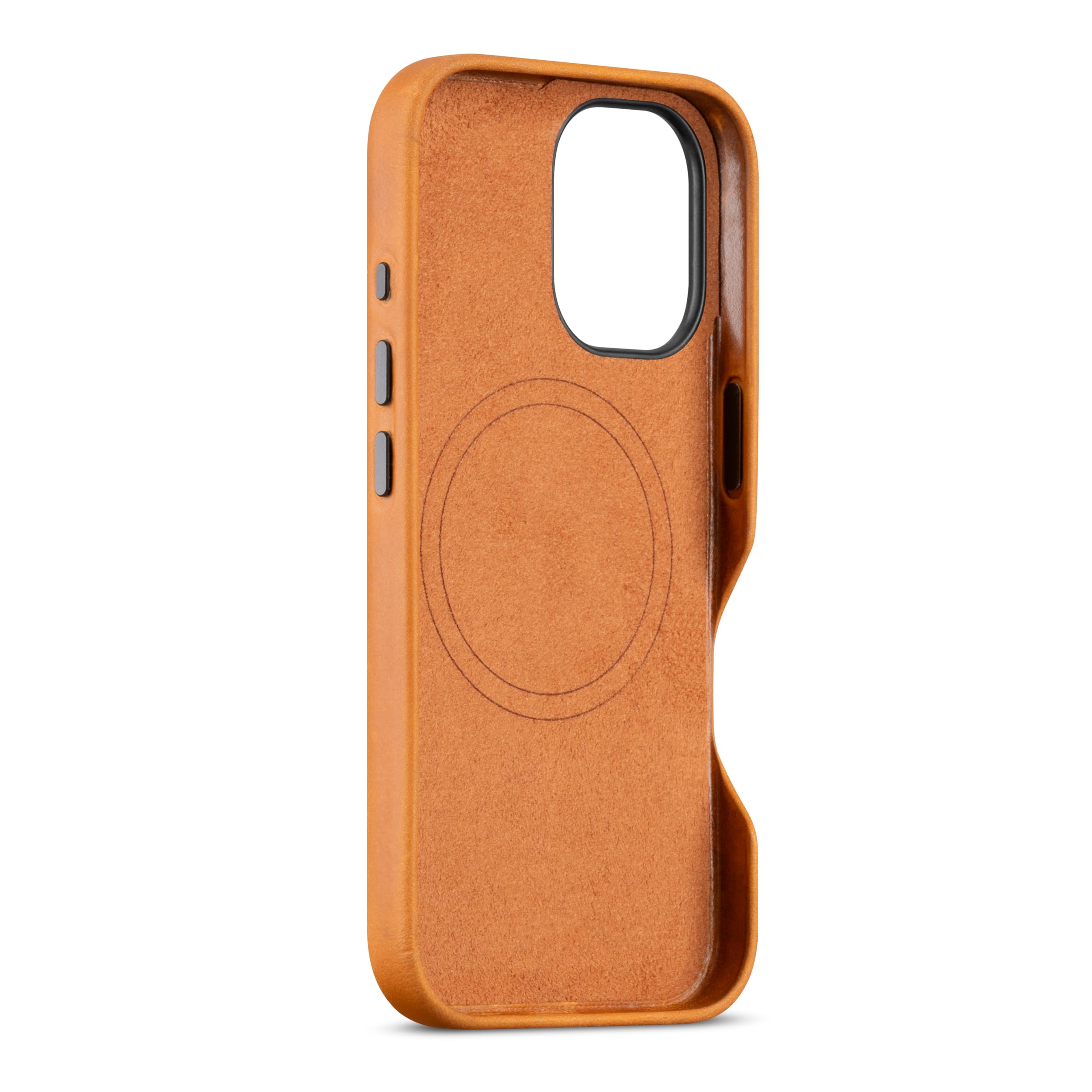 maogoam for iPhone 16 Case Leather, Compatible With MagSafe, Genuine Vintage Crazy Horse Leather - Image 2
