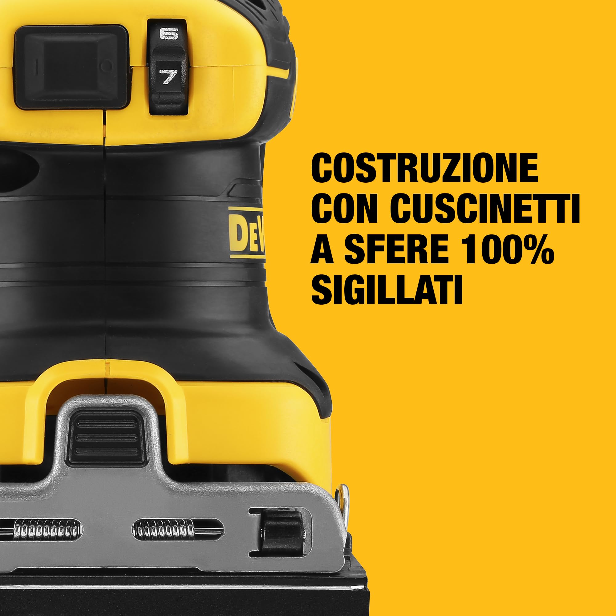 DEWALT Levigatrice orbitale1/4 XR 18V Motore Brushless - Solo corpo macchina e TSTAK, DCW200NT-X