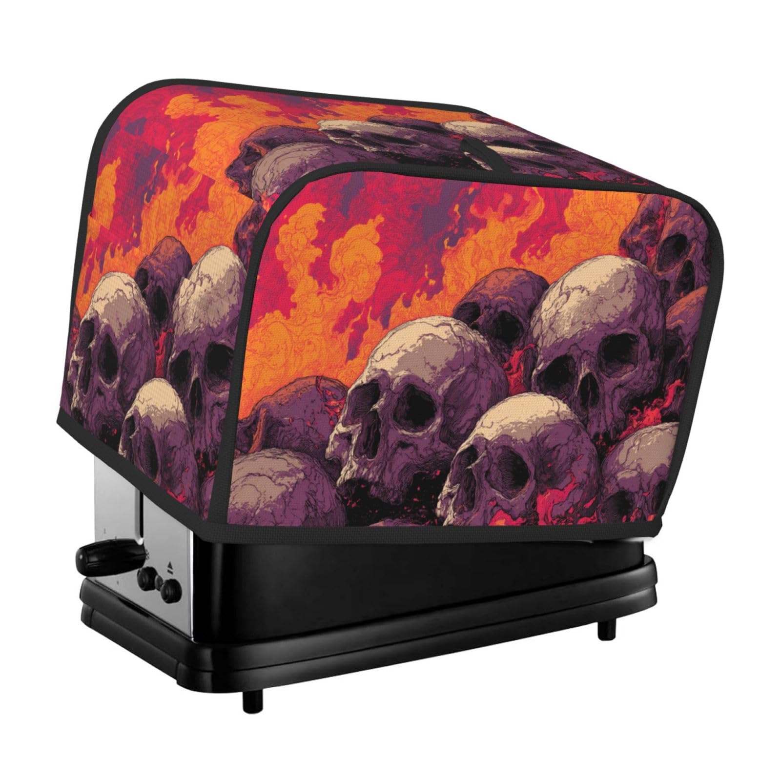 Smazdfxx As Pic Pile Of Skulls With Flames And Fire Toaster Cover 2 Slice Toaster Covers Bread Maker Cover Kitchen Small Appliance Covers Kitchen Accessories