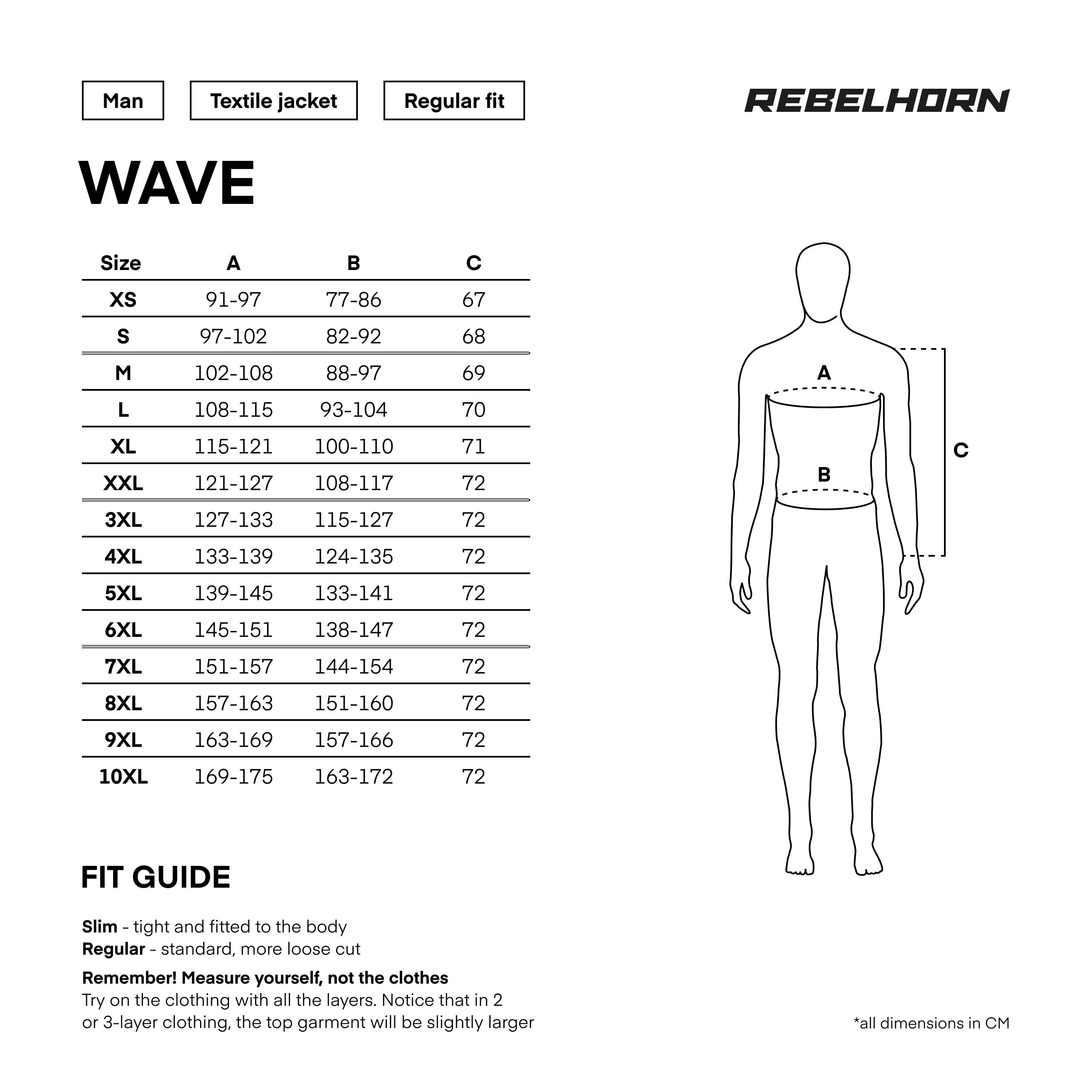 REBELHORN Wave Giacca da Moto Uomo | Tessuto | Pannelli di Ventilazione in Rete | Protezioni Gomiti e Spalle Livello 2 | Tasca per Protezione Schiena | Taglie fino a 10XL