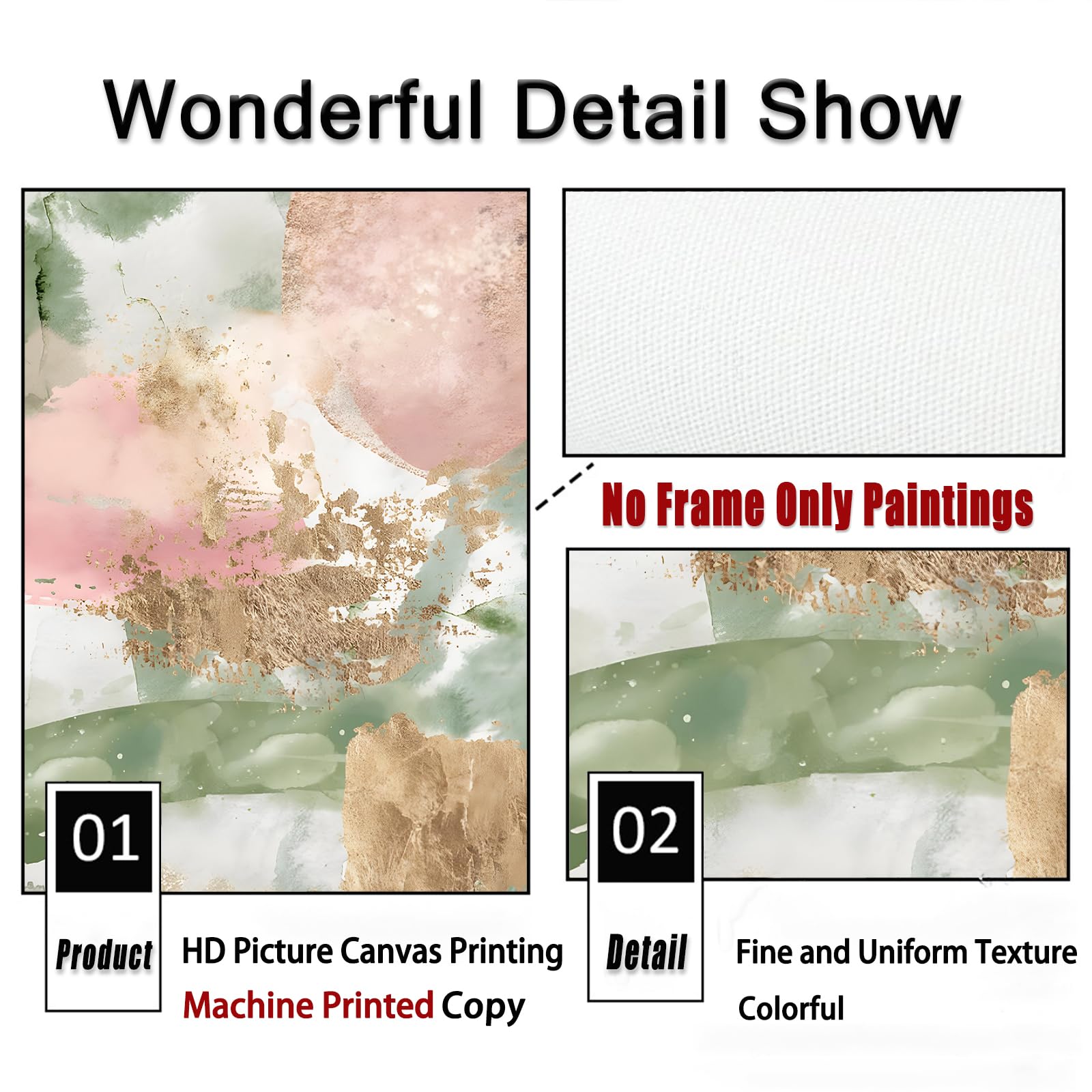 Amazon.co.jp: ピンクグリーン ゴールド ウォールアート ピンク
