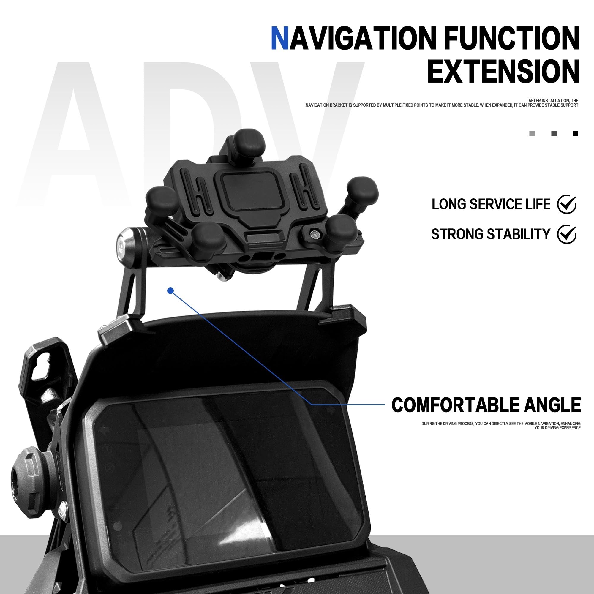 Soporte de Motocicleta Compatible con Honda ADV 350 2022-2025, Accesorios para Motocicleta, Soporte de navegación GPS, Soporte para teléfono móvil de 22 mm.