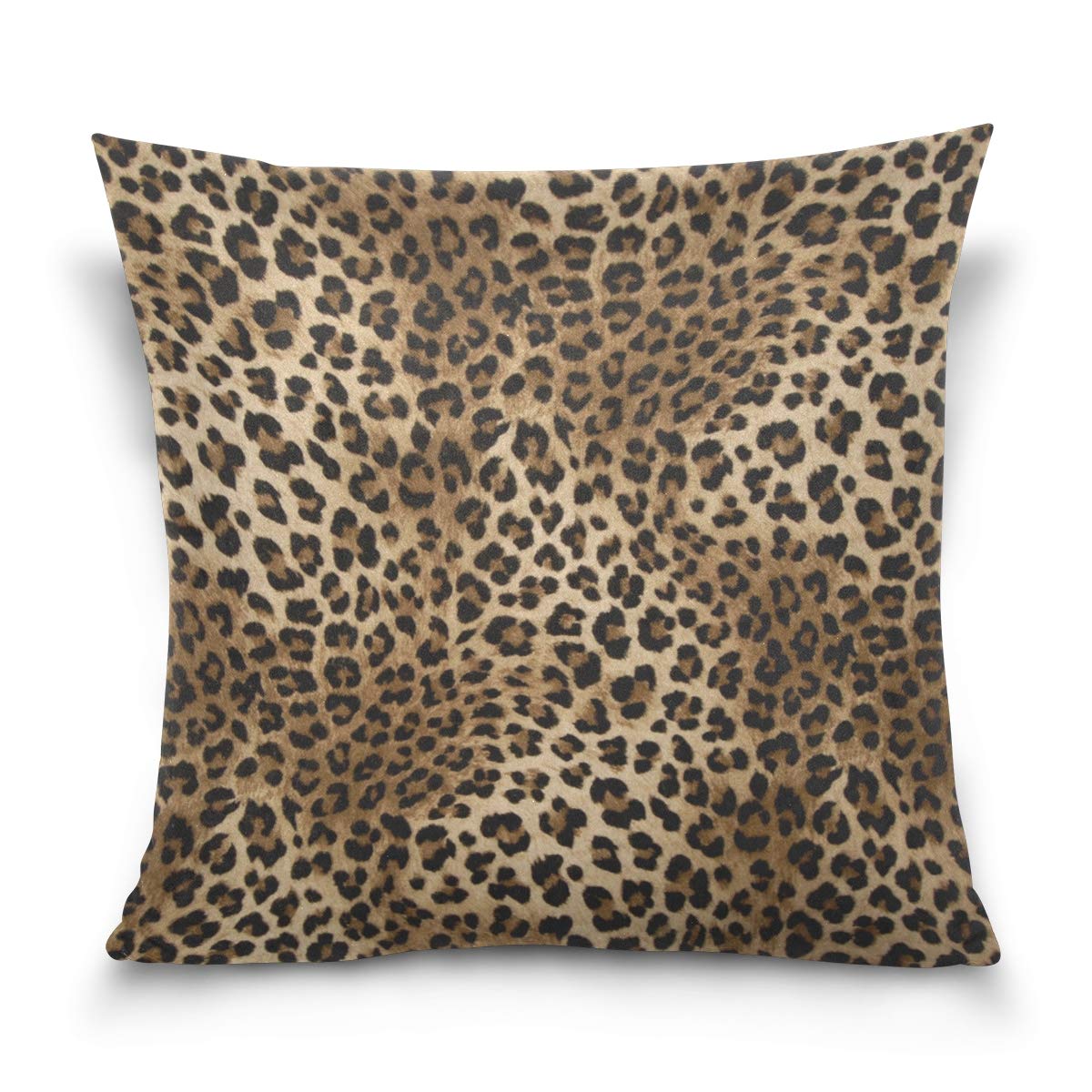Linomo Throw Pillow Cover 16x16 inch, Leopard Print Decorative Pillow Cases Cushion Cover for Couch Sofa Bed Home