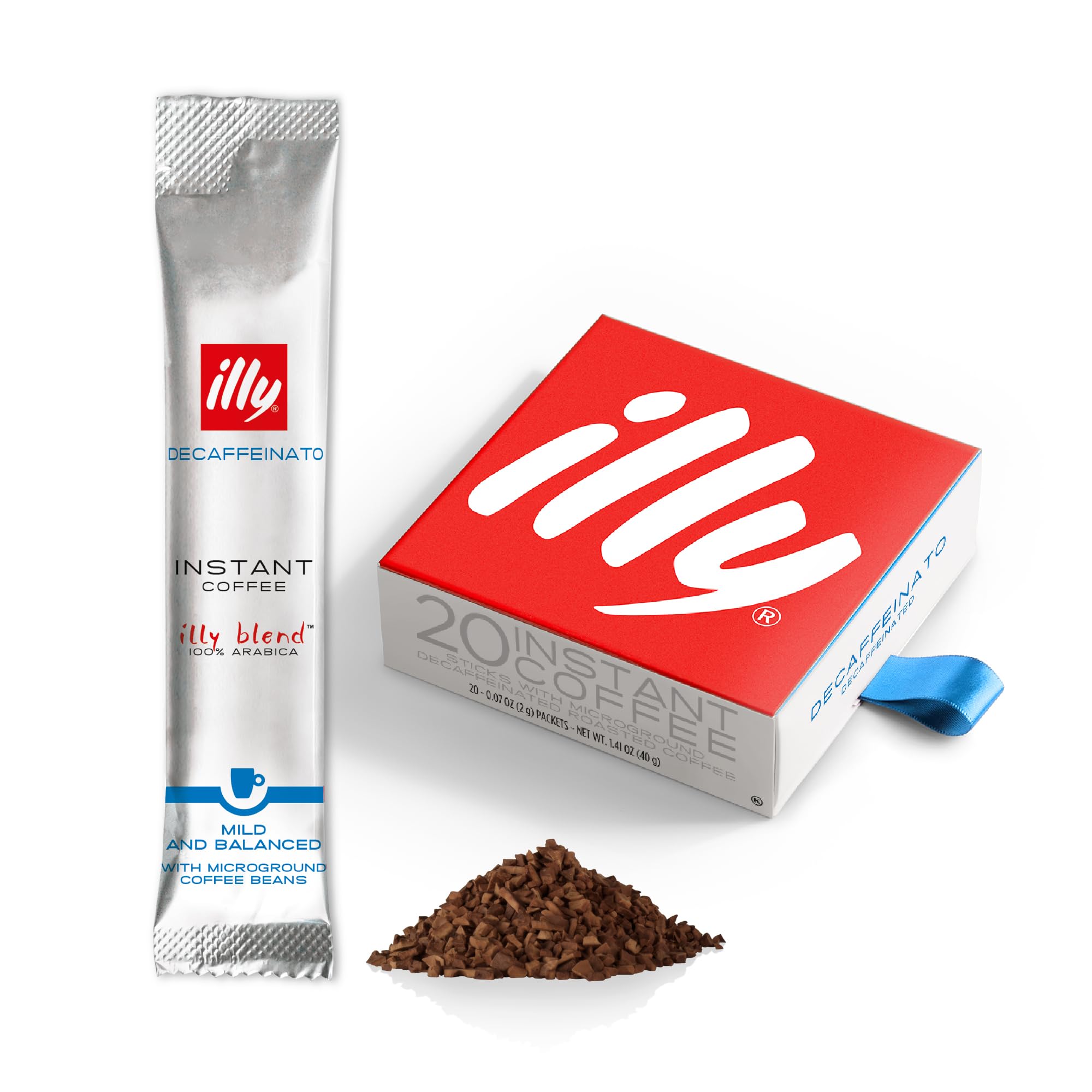 illy Coffee, Decaffeinated Instant Coffee, Medium Roast, 100 Percent Arabica Coffee Beans, 95g