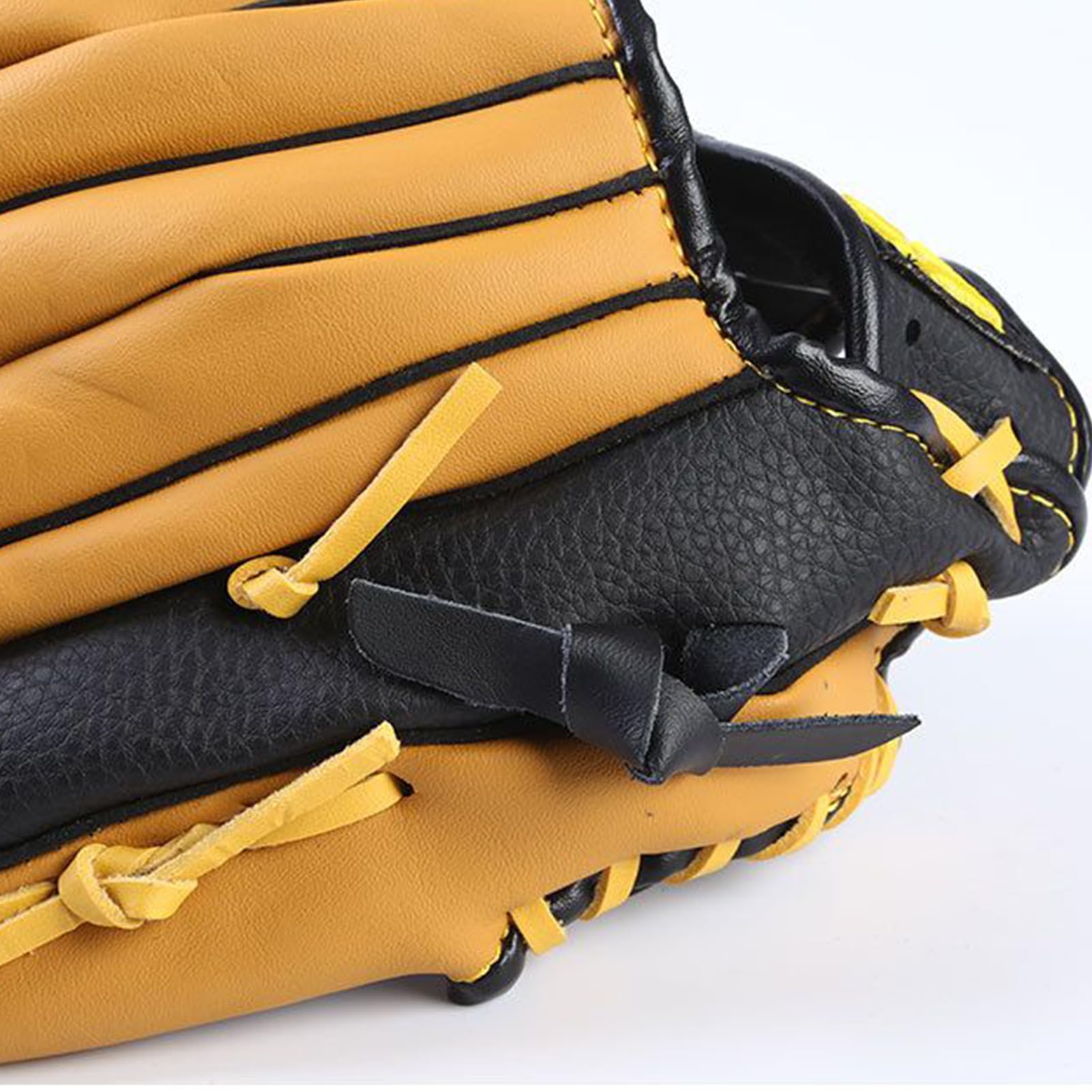 Guante de béisbol, guante de sóftbol, construcción de cuero reforzado, ajuste cómodo acolchado, resistente para entrenamiento, protección acolchada, guante deportivo para adolescentes y adultos