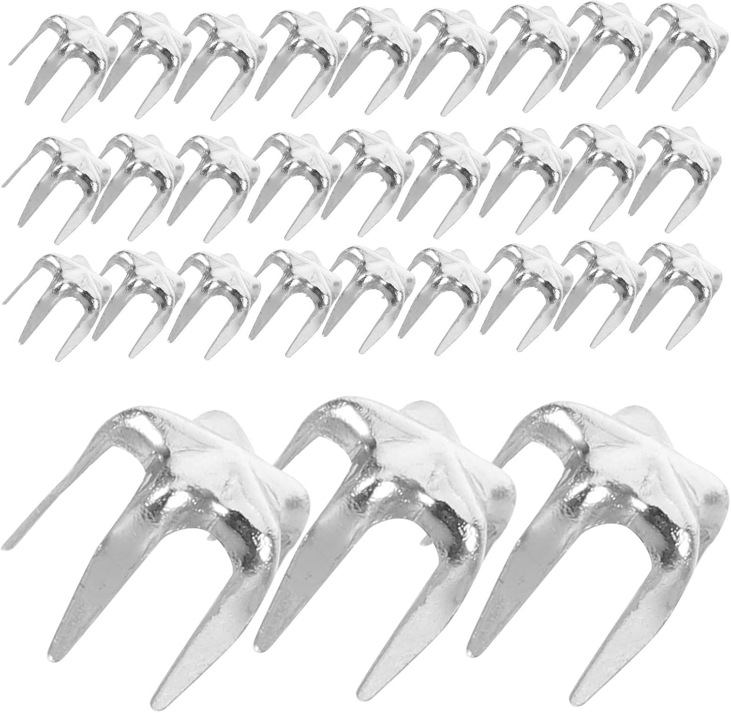 HEMOTON 300pcs Silver Five-Pointed Star Claw Studs Nailheads for DIY Bags and Hair Accessories, Iron Metal Material, Resistant to Deformation, Unique Star Design for Creative Projects